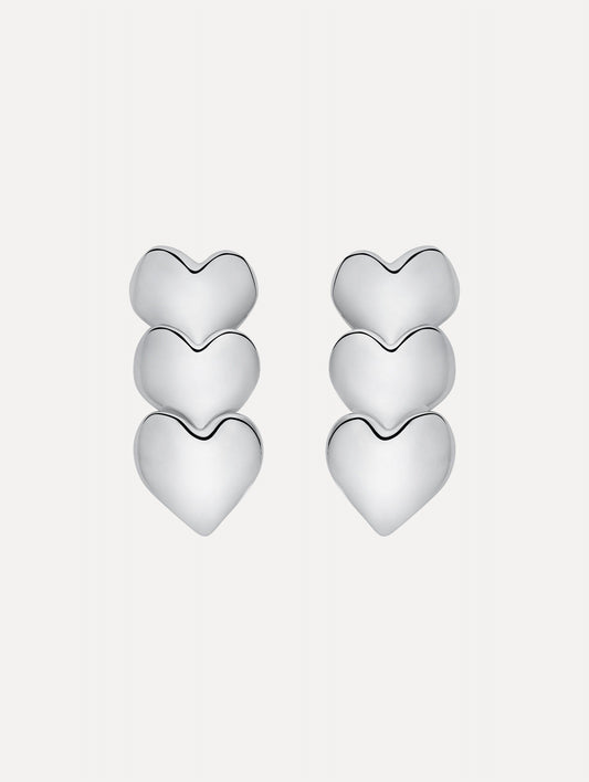 Heart Drop Clip-On Earrings Silver / Oscar de la Renta