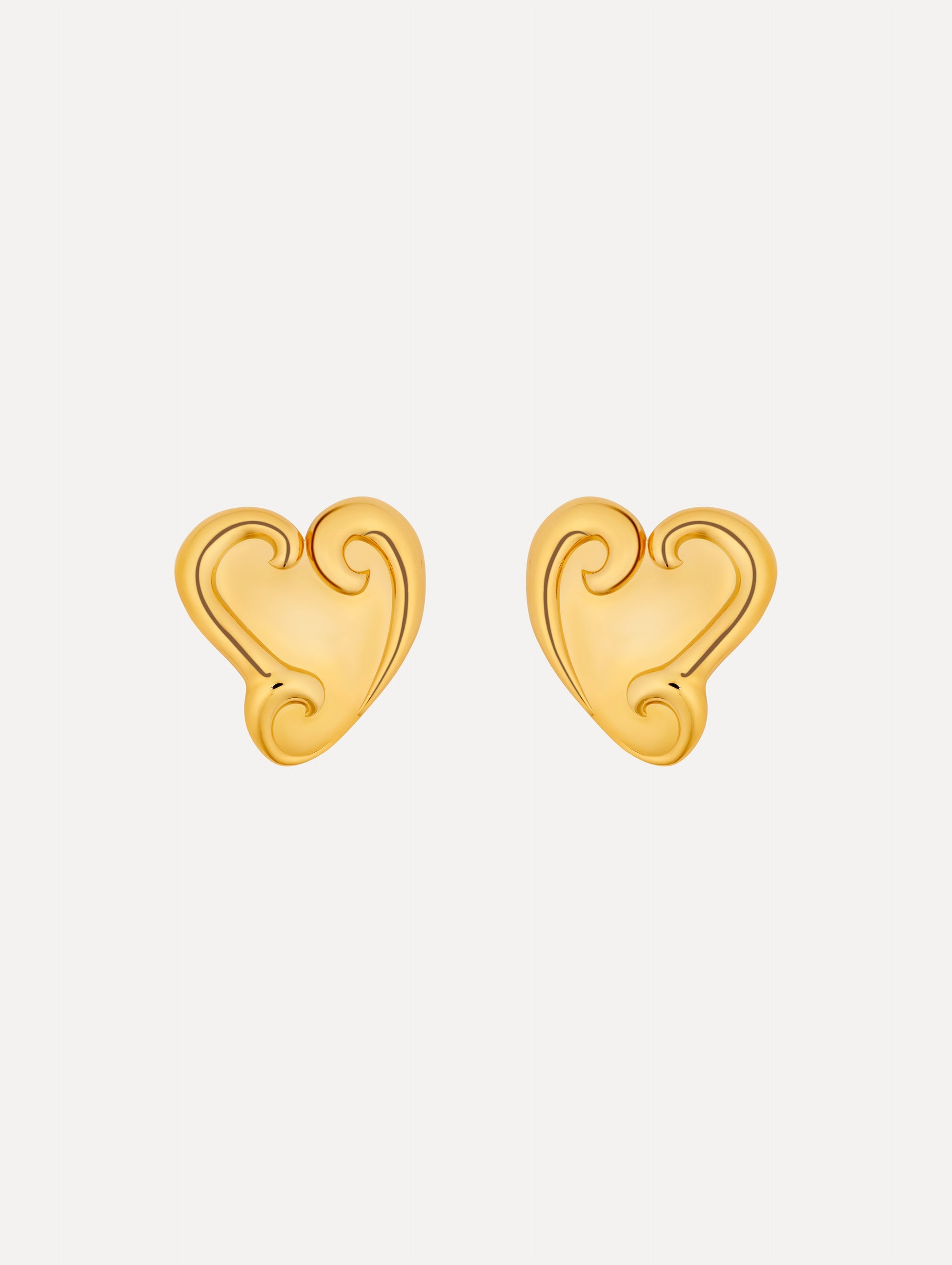 Swirl Heart Clip-On Earrings Gold / Oscar de la Renta