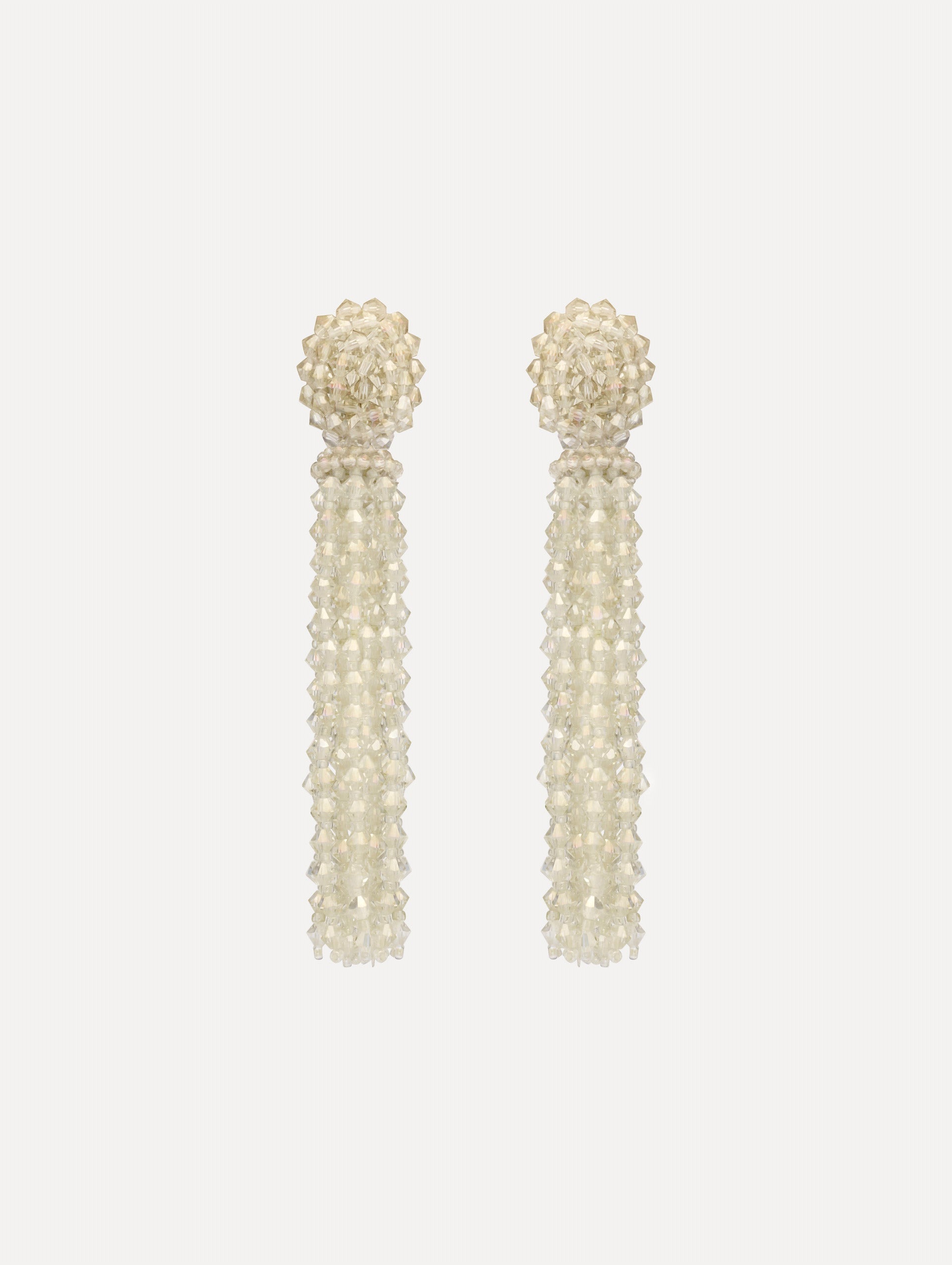 Tassel Clip-On Earrings Pale yellow / Oscar de la Renta