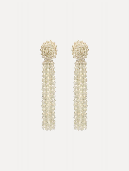 Tassel Clip-On Earrings Pale yellow / Oscar de la Renta