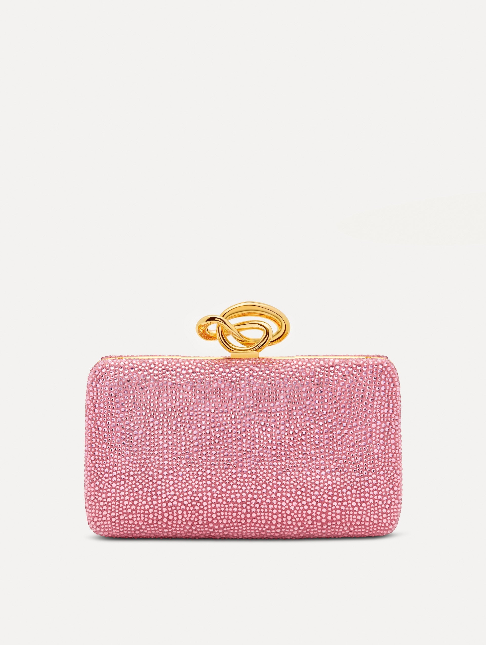 Crystal Pavé Knot Minaudière Pink / Oscar de la Renta