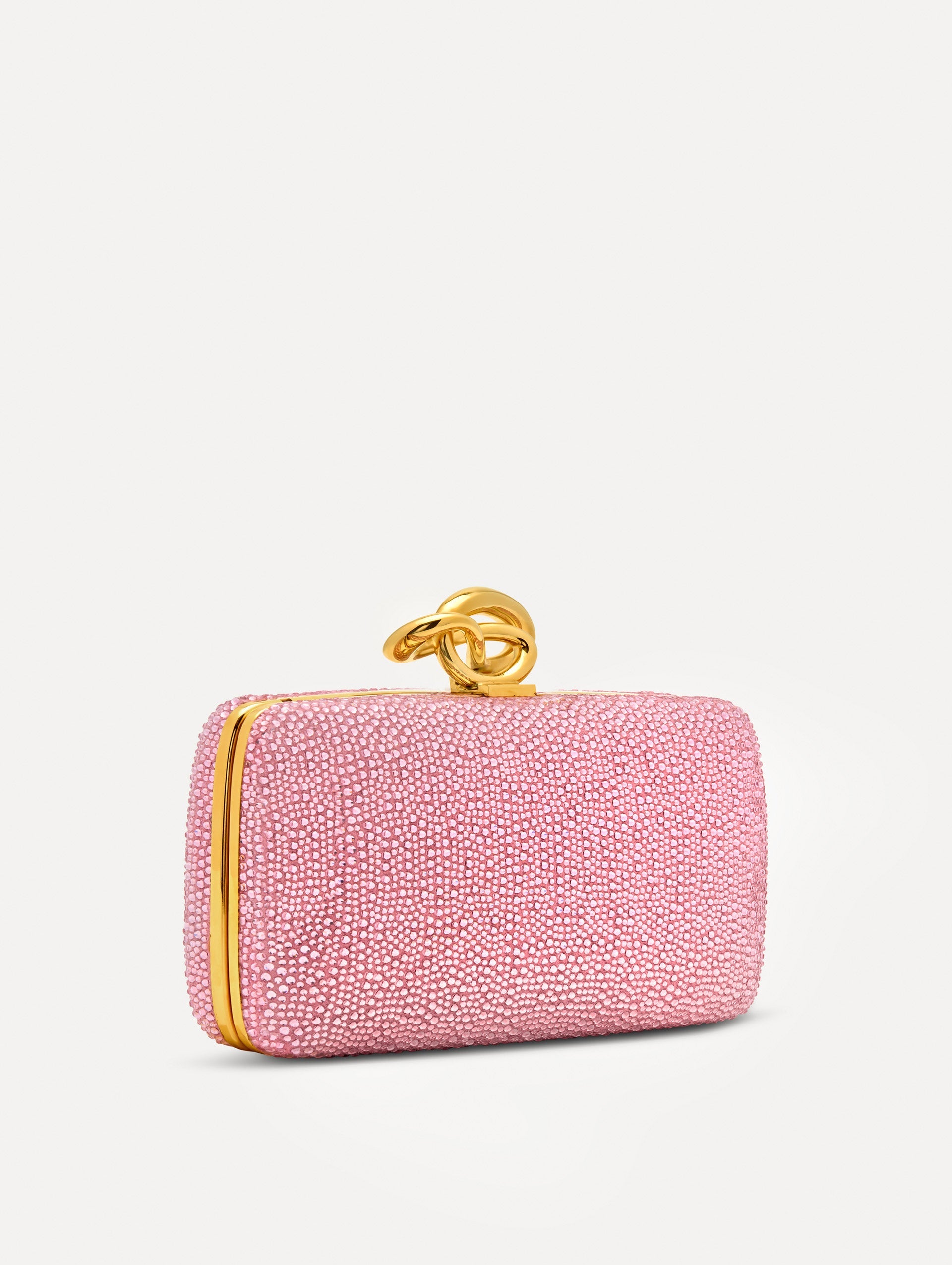 Crystal Pavé Knot Minaudière Pink / Oscar de la Renta