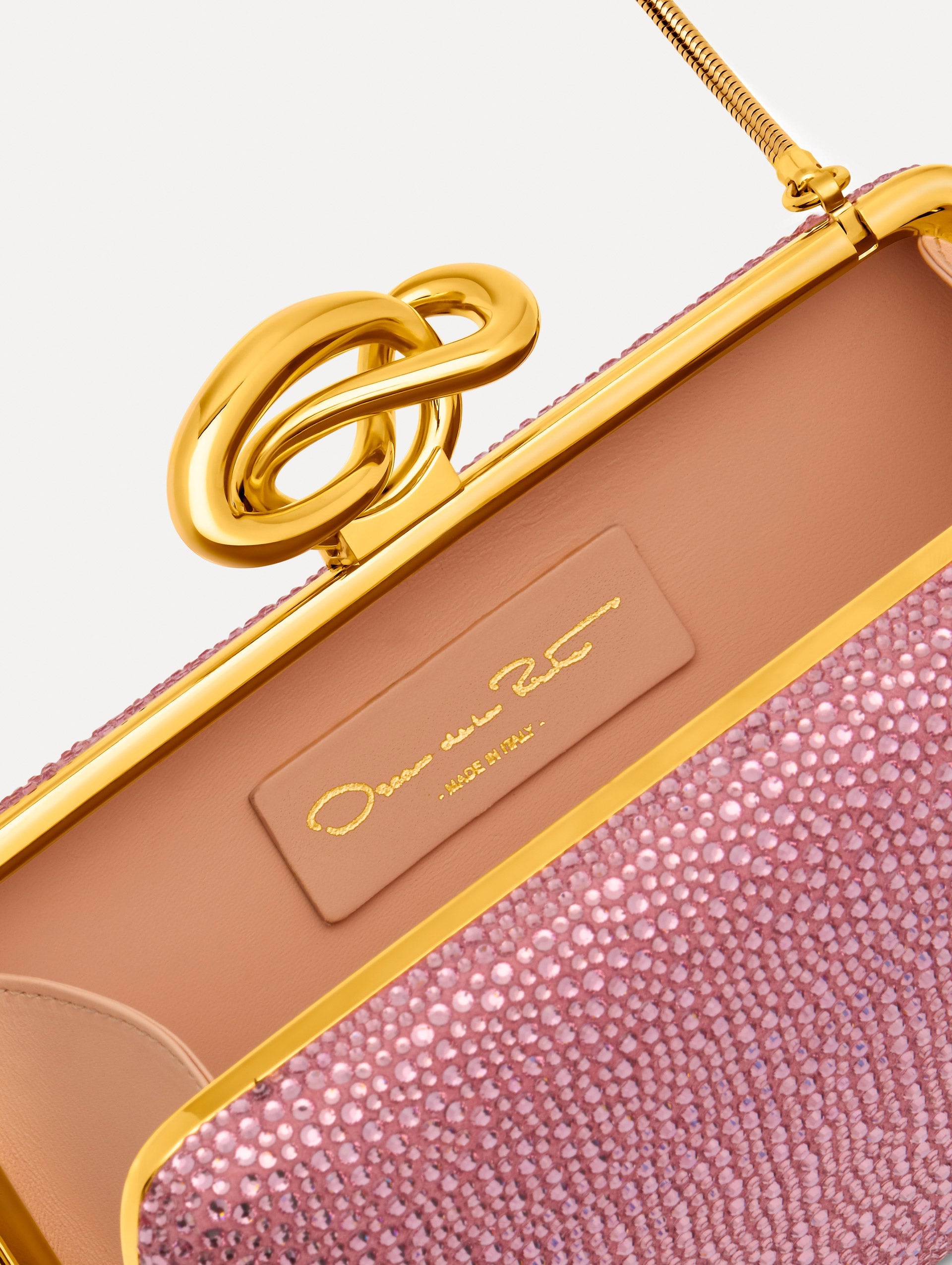 Crystal Pavé Knot Minaudière Pink / Oscar de la Renta