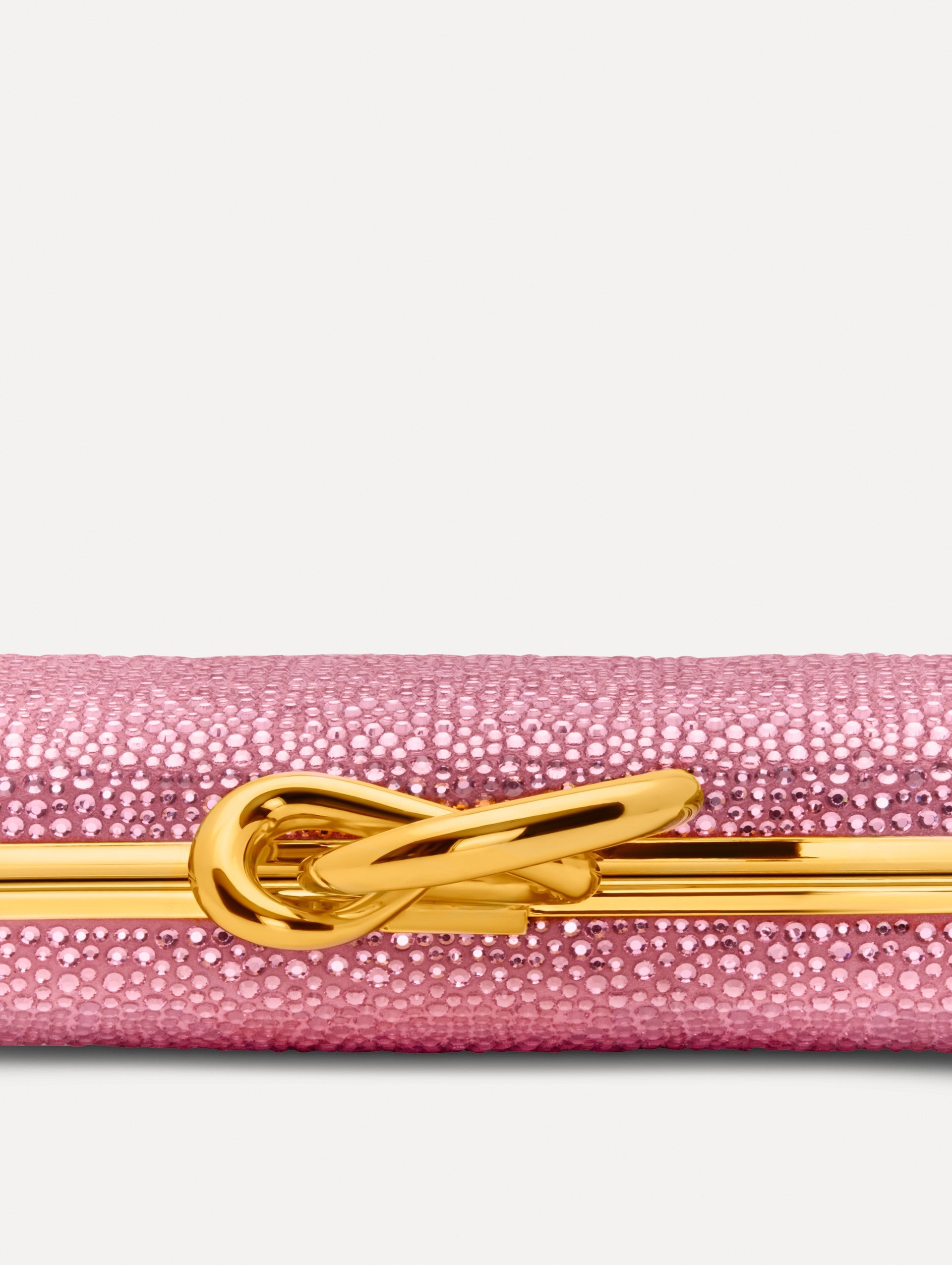 Crystal Pavé Knot Minaudière Pink / Oscar de la Renta