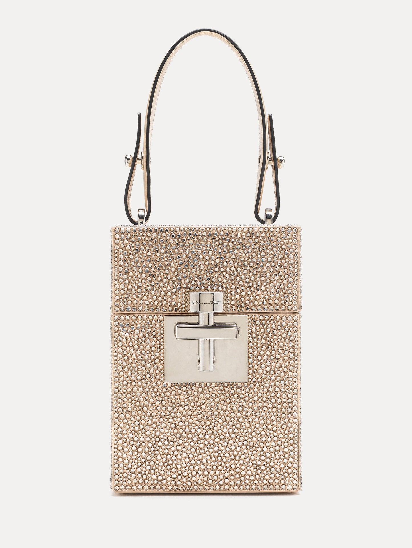 Crystal Pavé Alibi Top Handle Bag Champagne / Oscar de la Renta