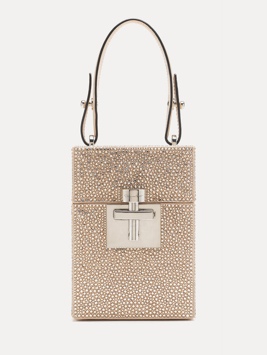 Crystal Pavé Alibi Top Handle Bag Champagne / Oscar de la Renta