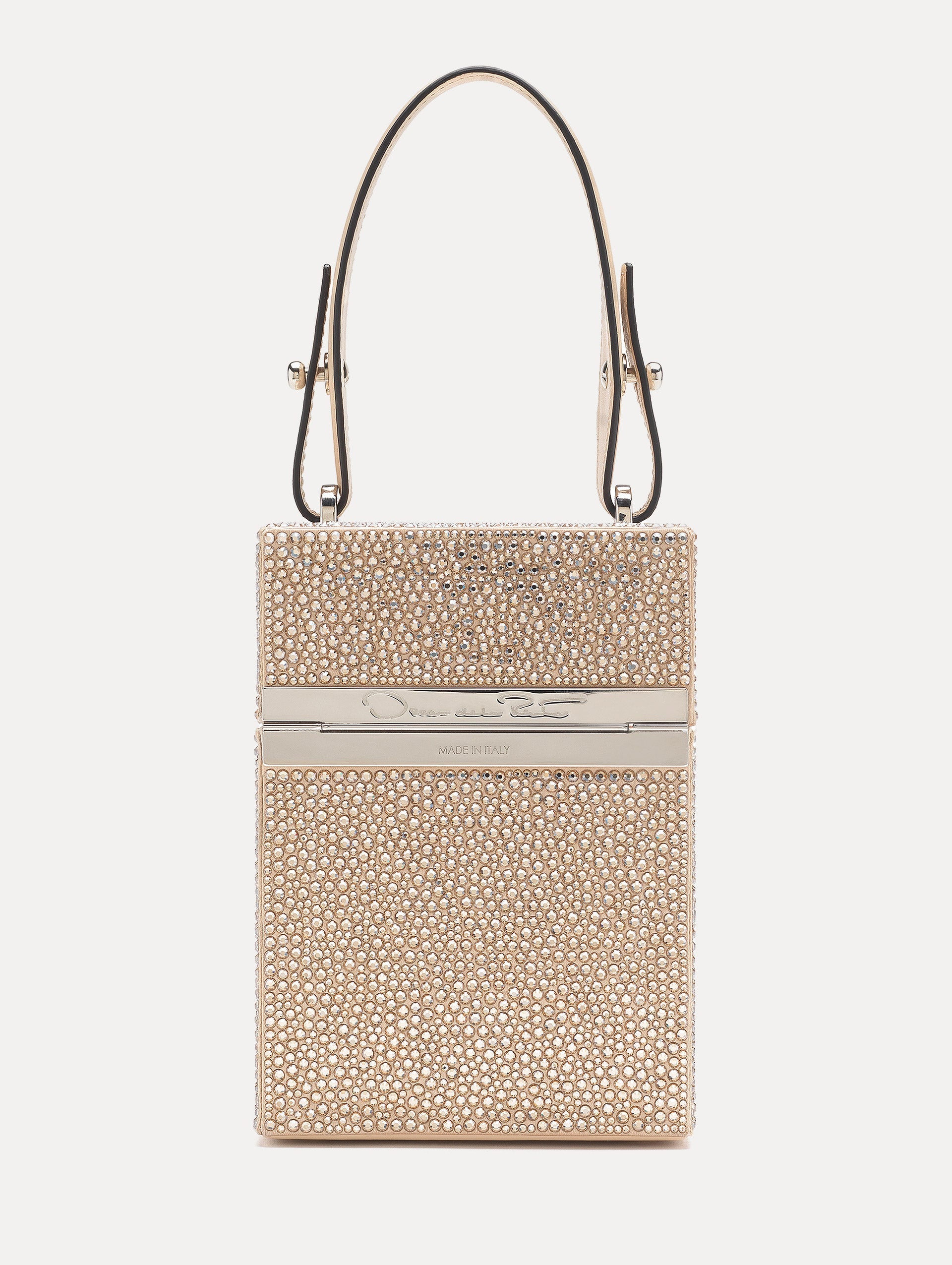 Crystal Pavé Alibi Top Handle Bag Champagne / Oscar de la Renta