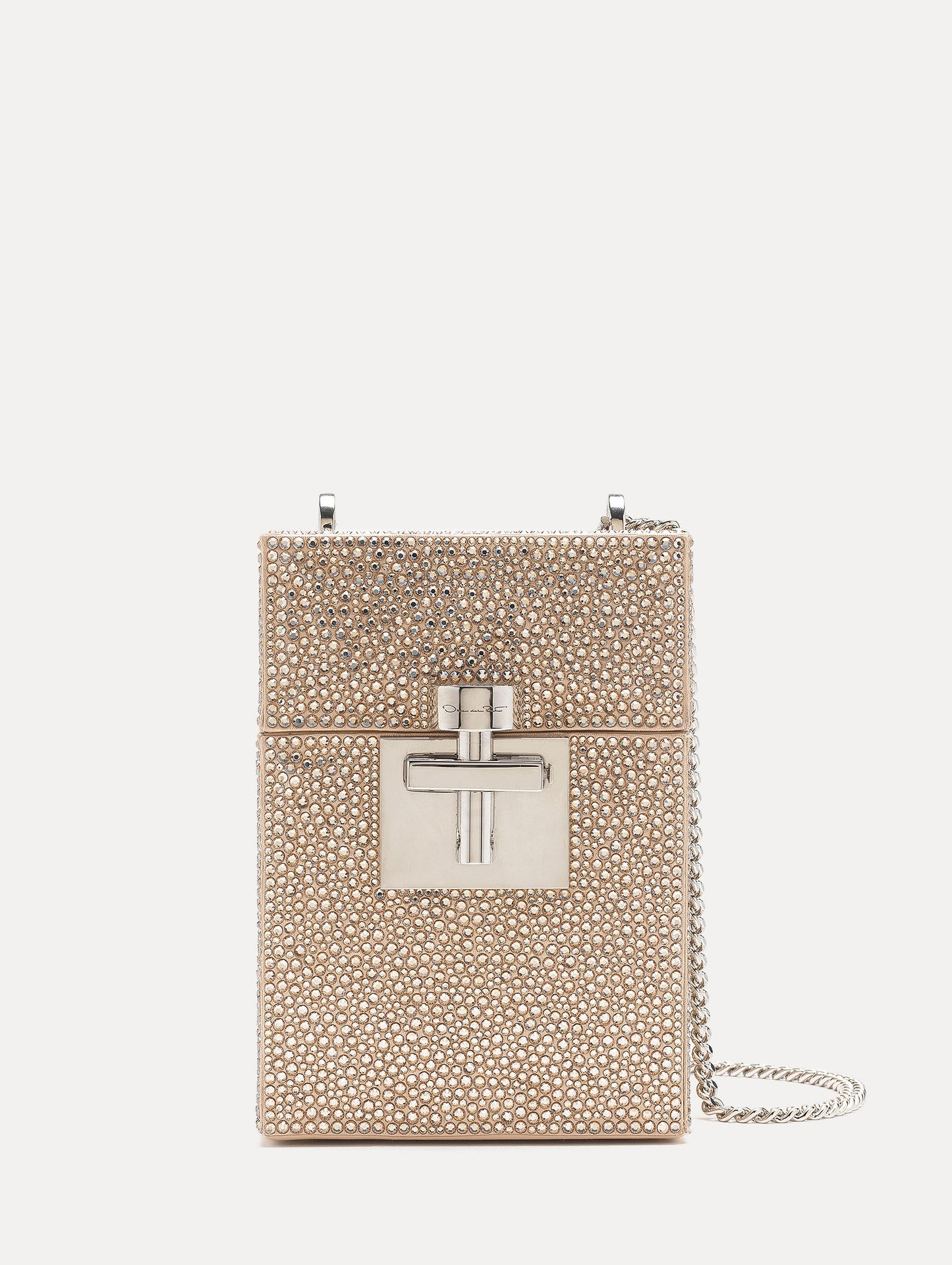 Crystal Pavé Alibi Top Handle Bag Champagne / Oscar de la Renta
