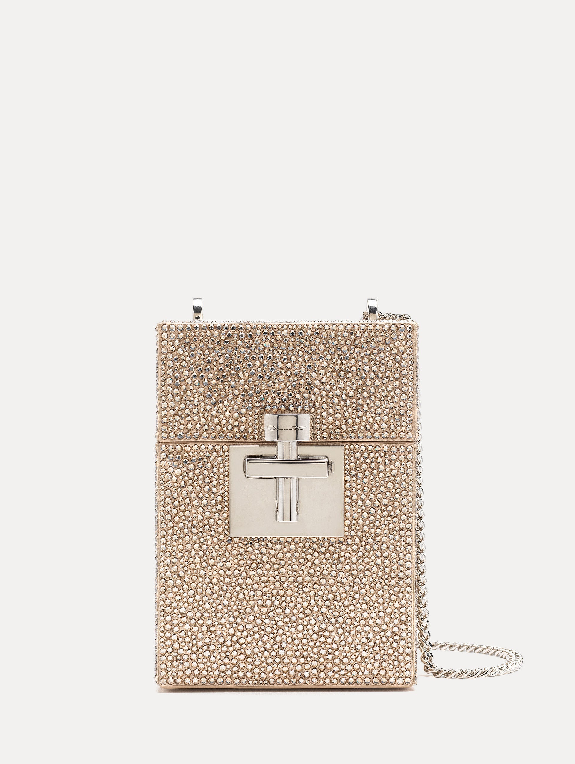 Crystal Pavé Alibi Top Handle Bag Champagne / Oscar de la Renta