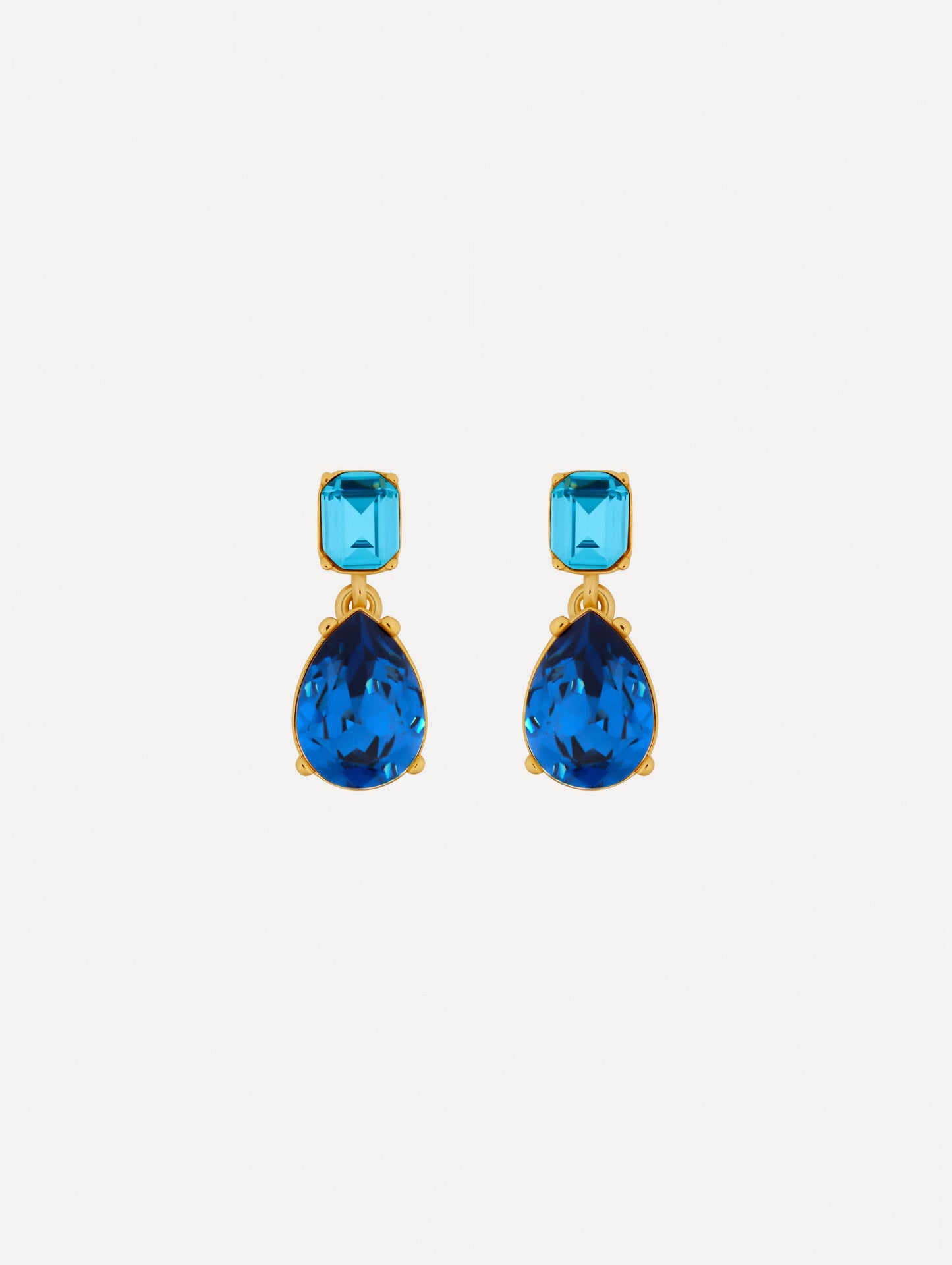 Crystal Drop Earrings Blue / Oscar de la Renta