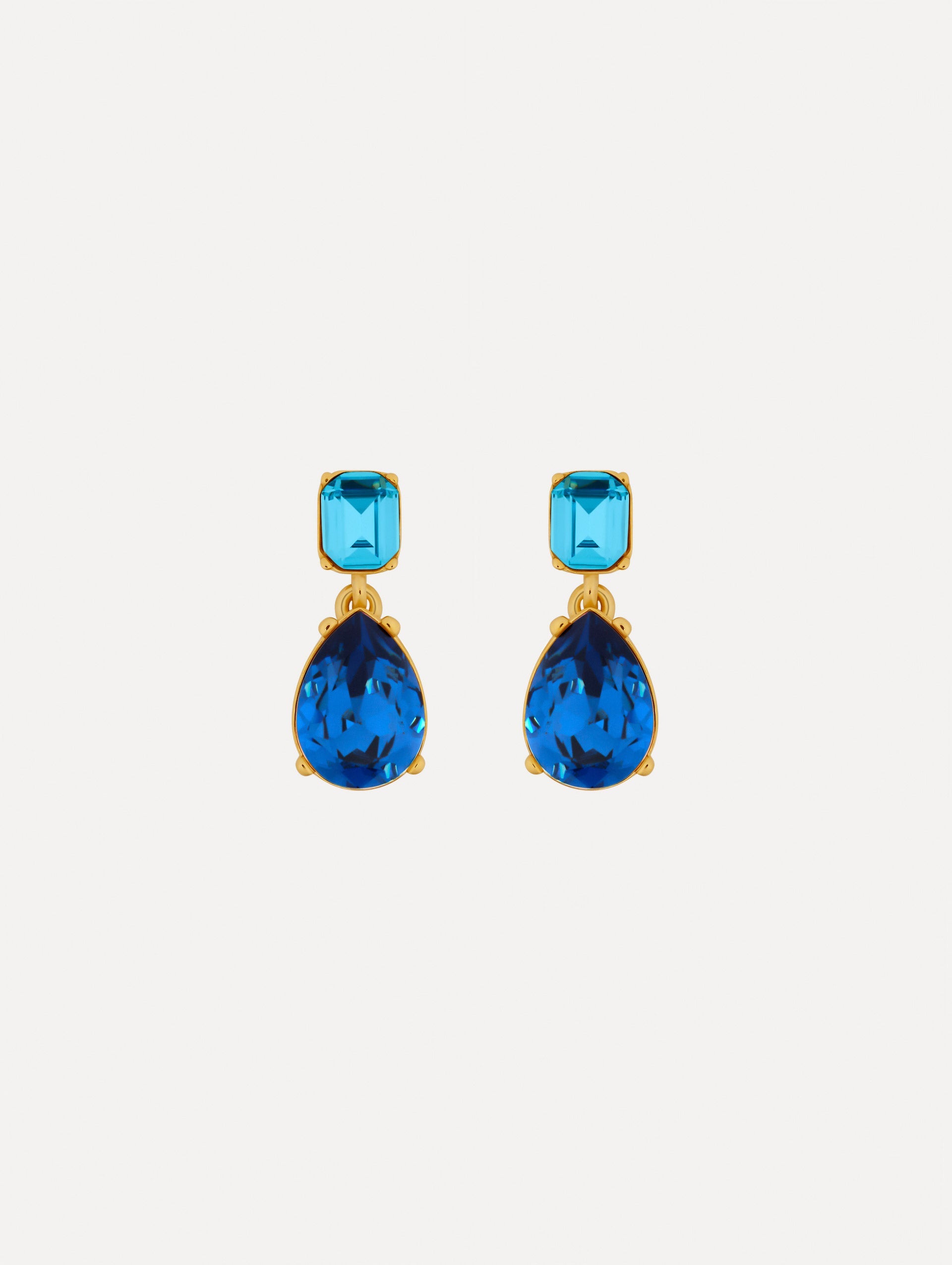 Crystal Drop Earrings Blue / Oscar de la Renta