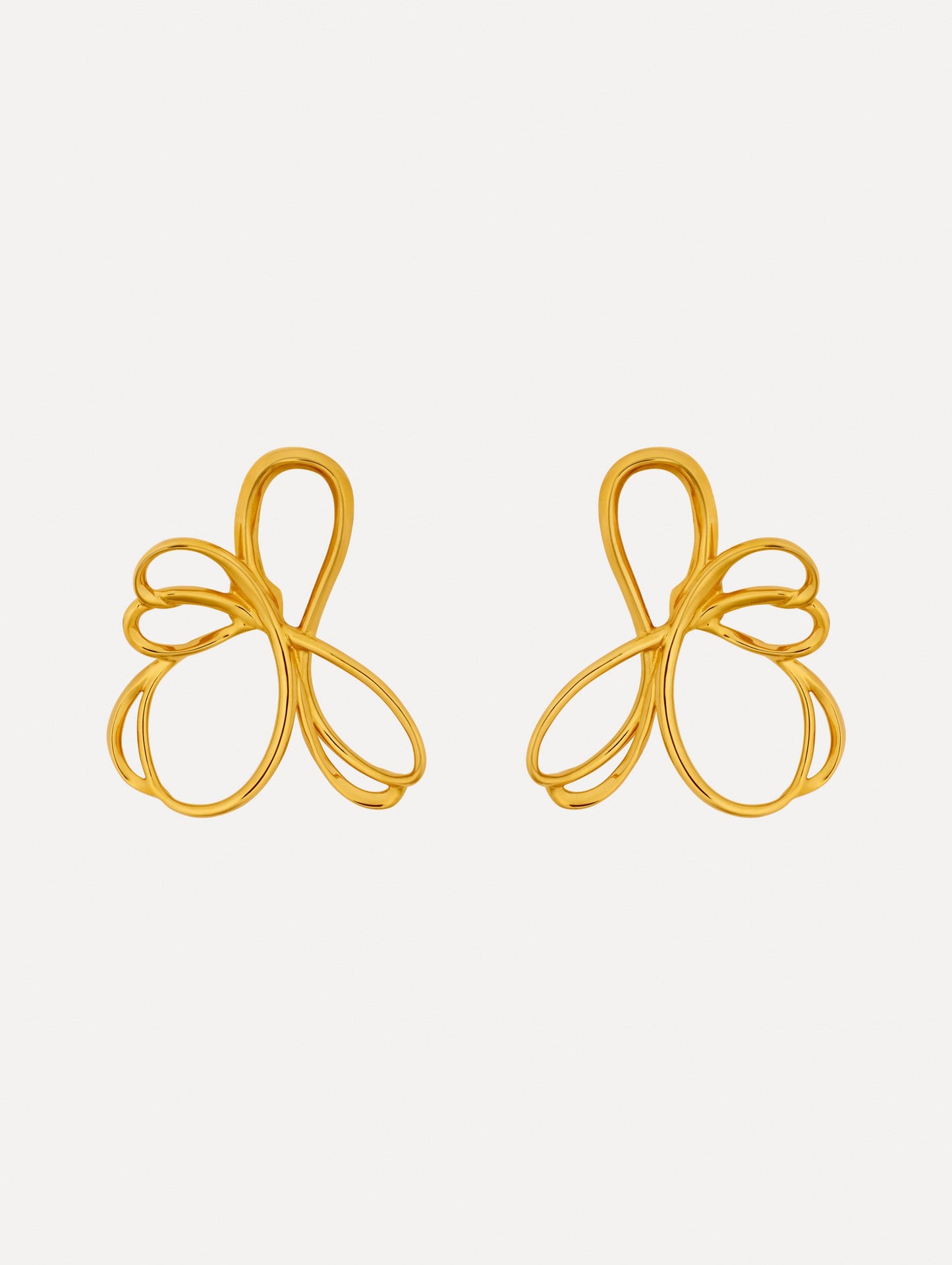 Threaded Flower Asymmetrical Clip-On Earrings Gold / Oscar de la Renta