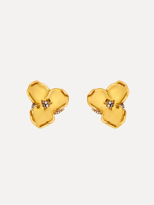 Gold Blossom Earrings Gold / Oscar de la Renta