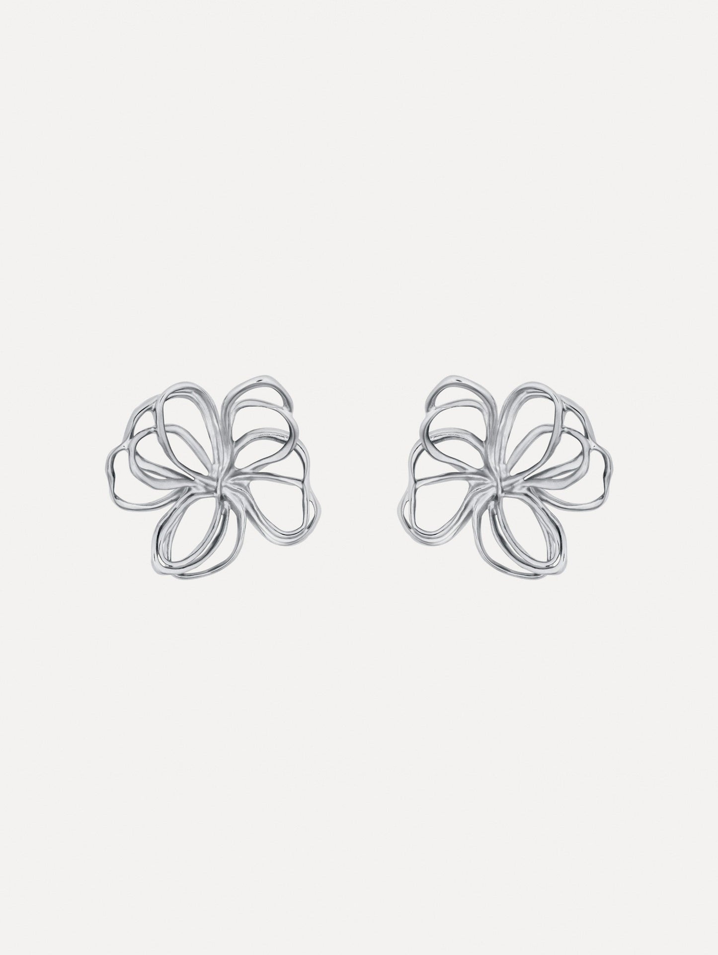 Threaded Flower Earrings Silver / Oscar de la Renta