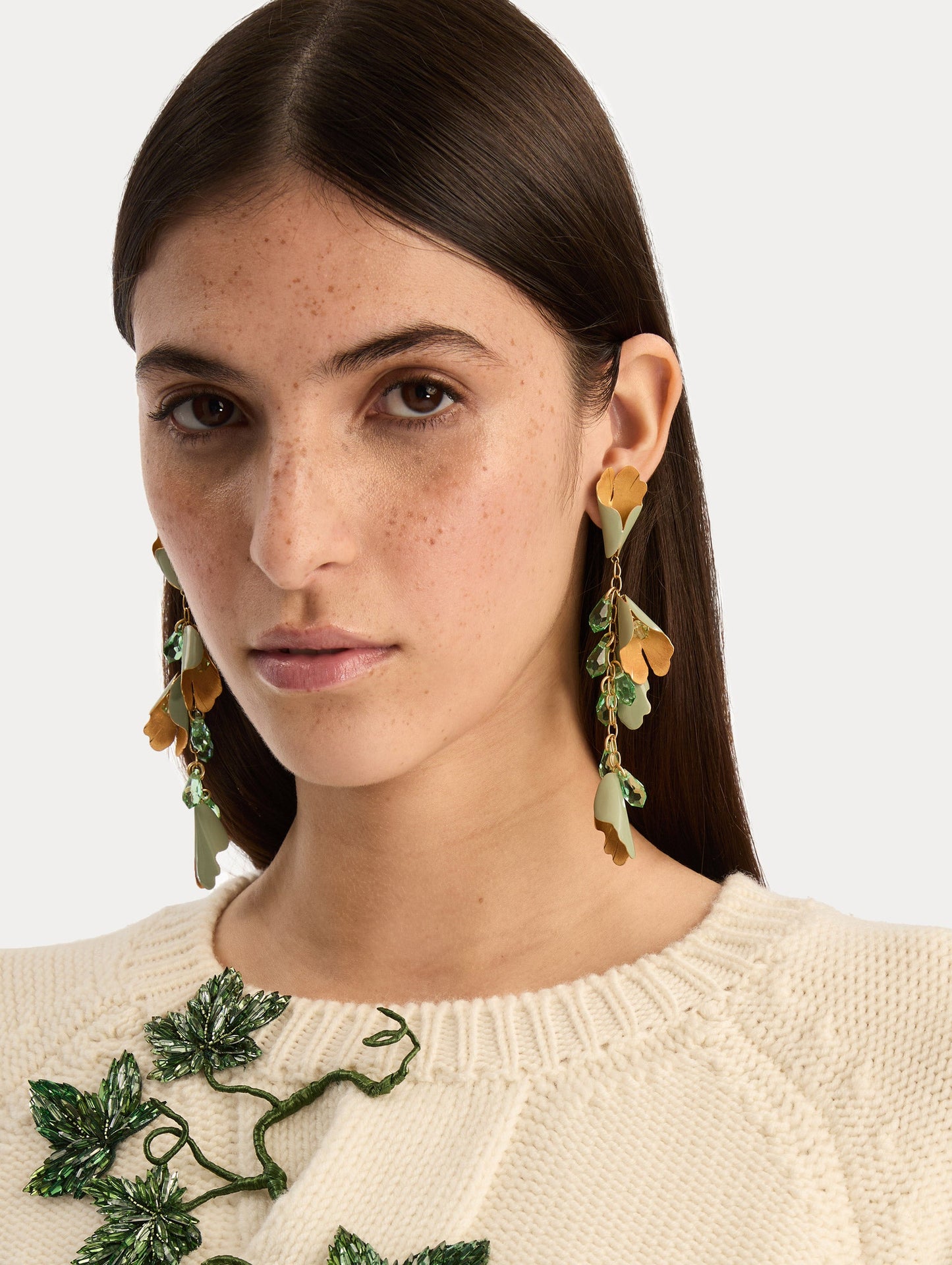 Bellflower Drop Earrings Sage / Oscar de la Renta