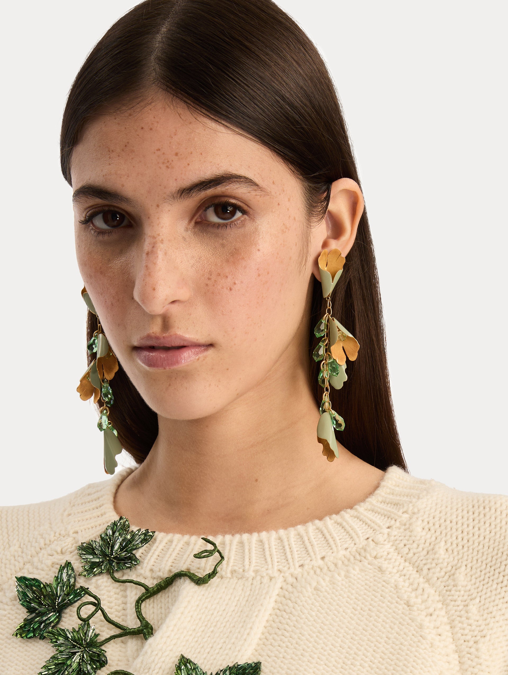 Bellflower Drop Earrings Sage / Oscar de la Renta