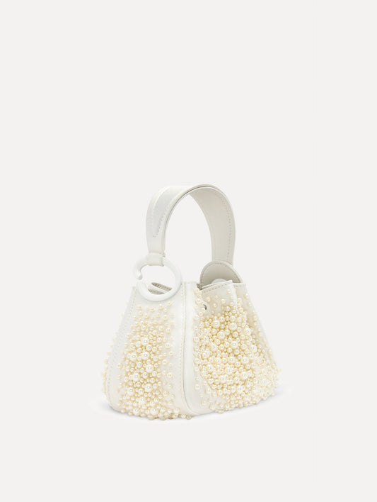 Nano Pearl Embroidered O Handle Bag Pearl / Oscar de la Renta