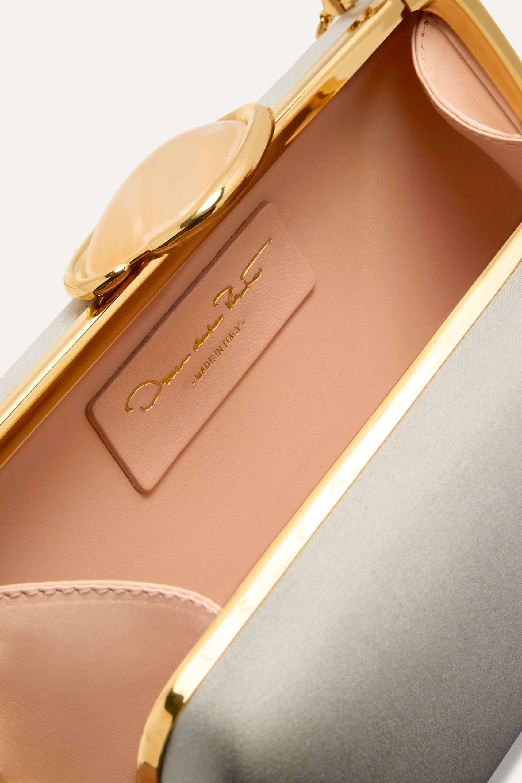 O Satin Minaudière Champagne / Oscar de la Renta