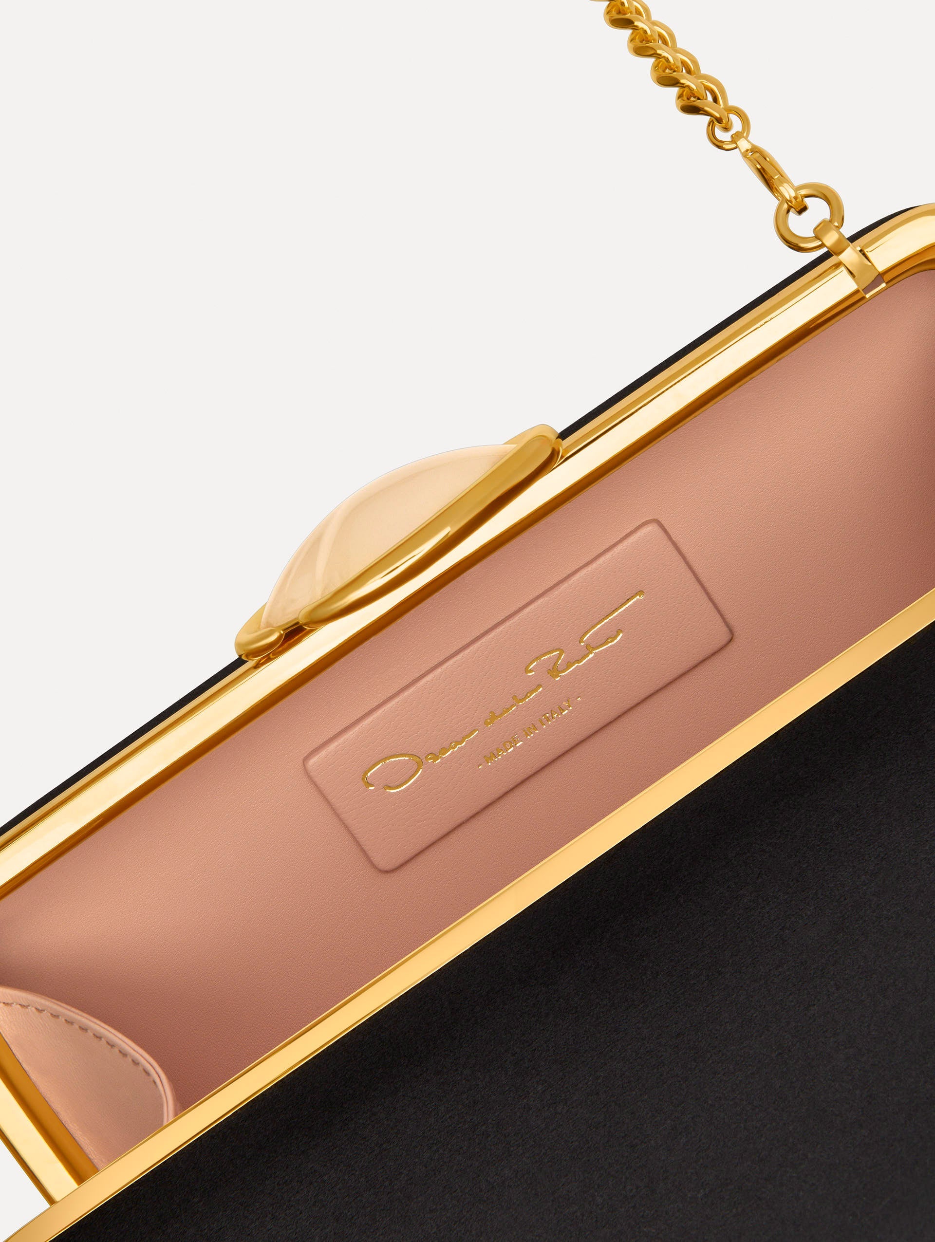 O Satin Minaudière Black / Oscar de la Renta