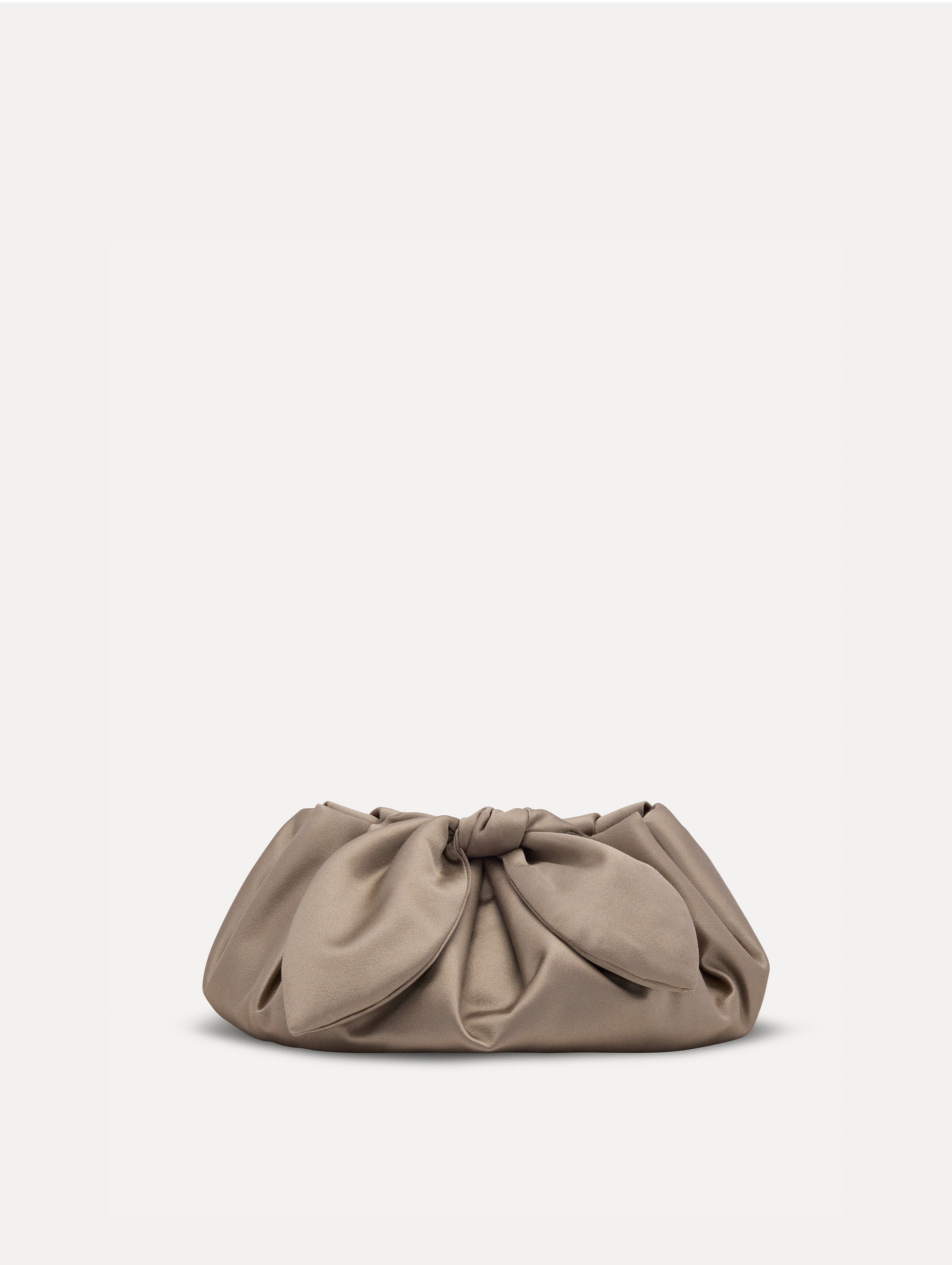 Mini Satin Bow Clutch Taupe / Oscar de la Renta
