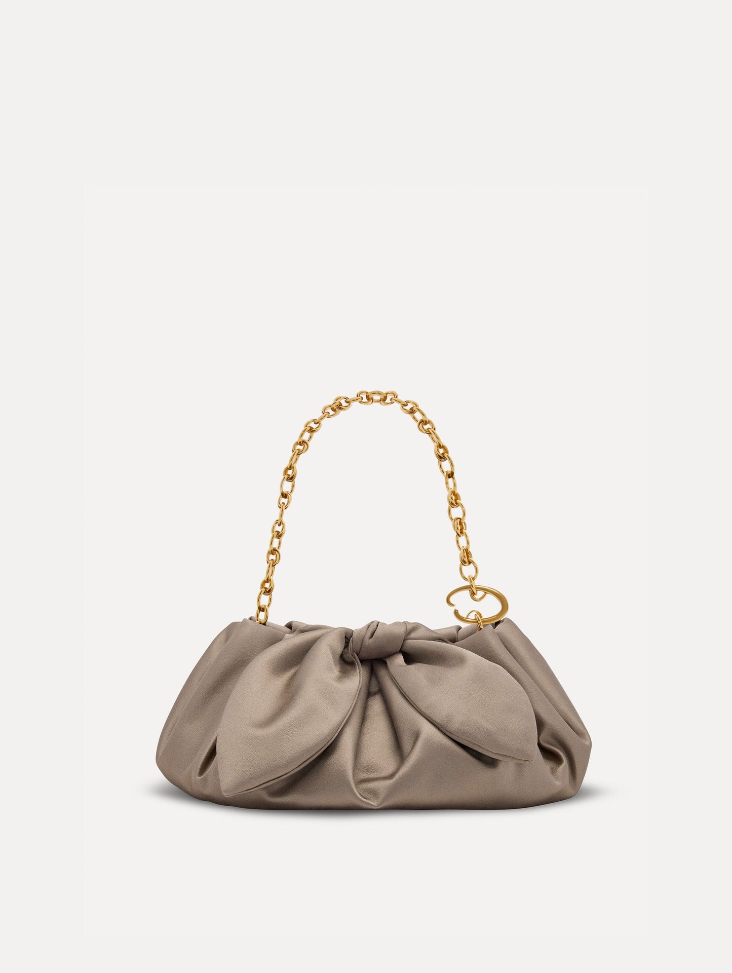 Mini Satin Bow Clutch Taupe / Oscar de la Renta