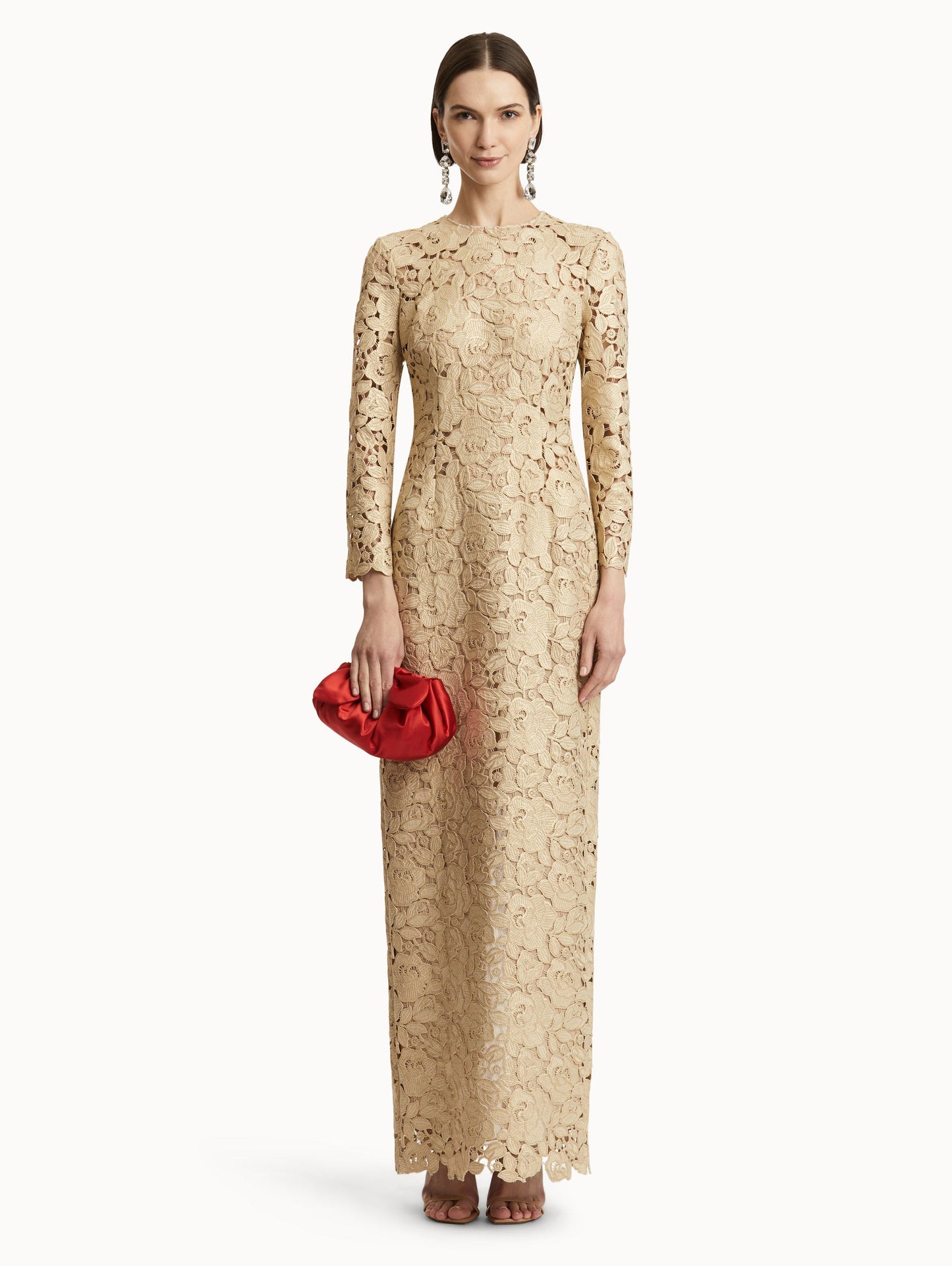 Mini Satin Bow Clutch Red / Oscar de la Renta