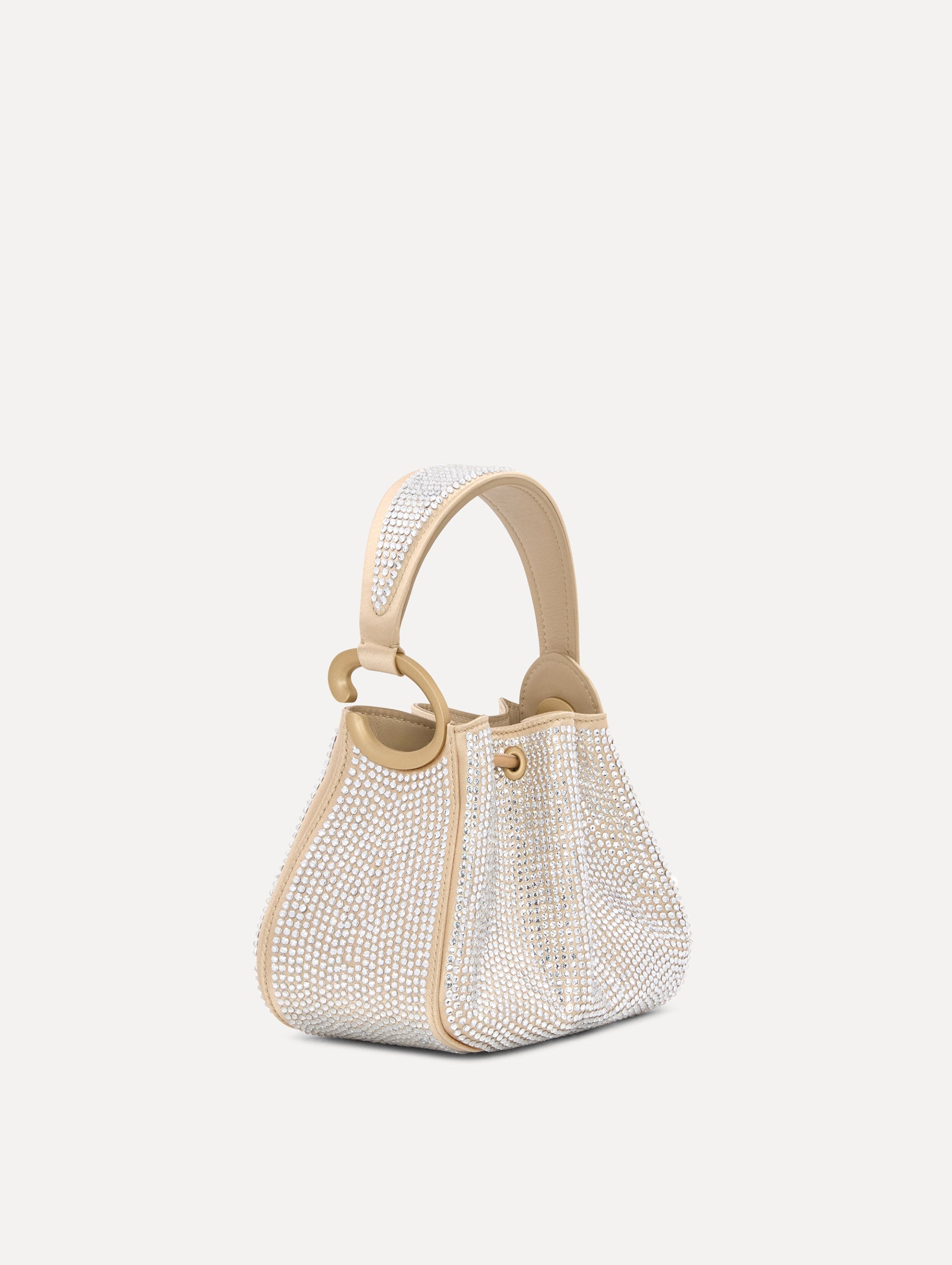Nano Crystal Pavé O Handle Bag Champagne / Oscar de la Renta