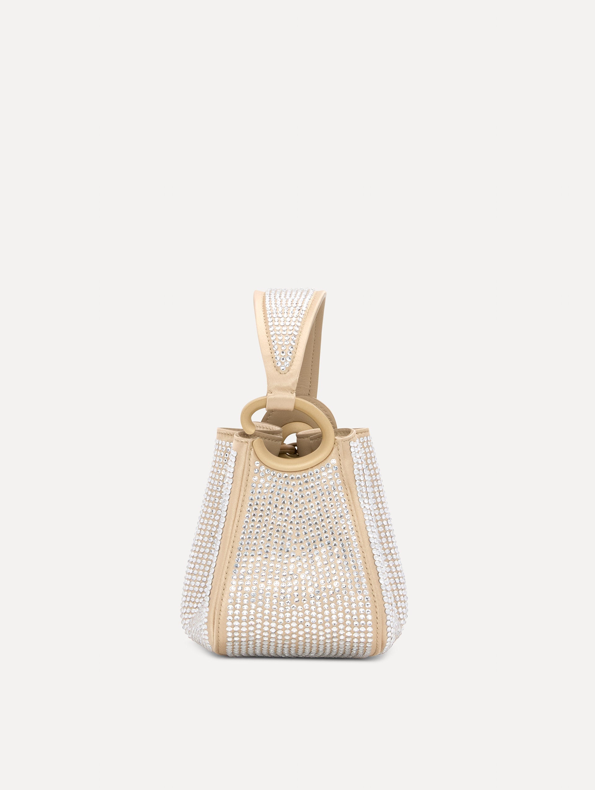 Nano Crystal Pavé O Handle Bag Champagne / Oscar de la Renta