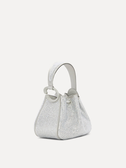 Nano Crystal Pavé O Handle Bag Silver / Oscar de la Renta