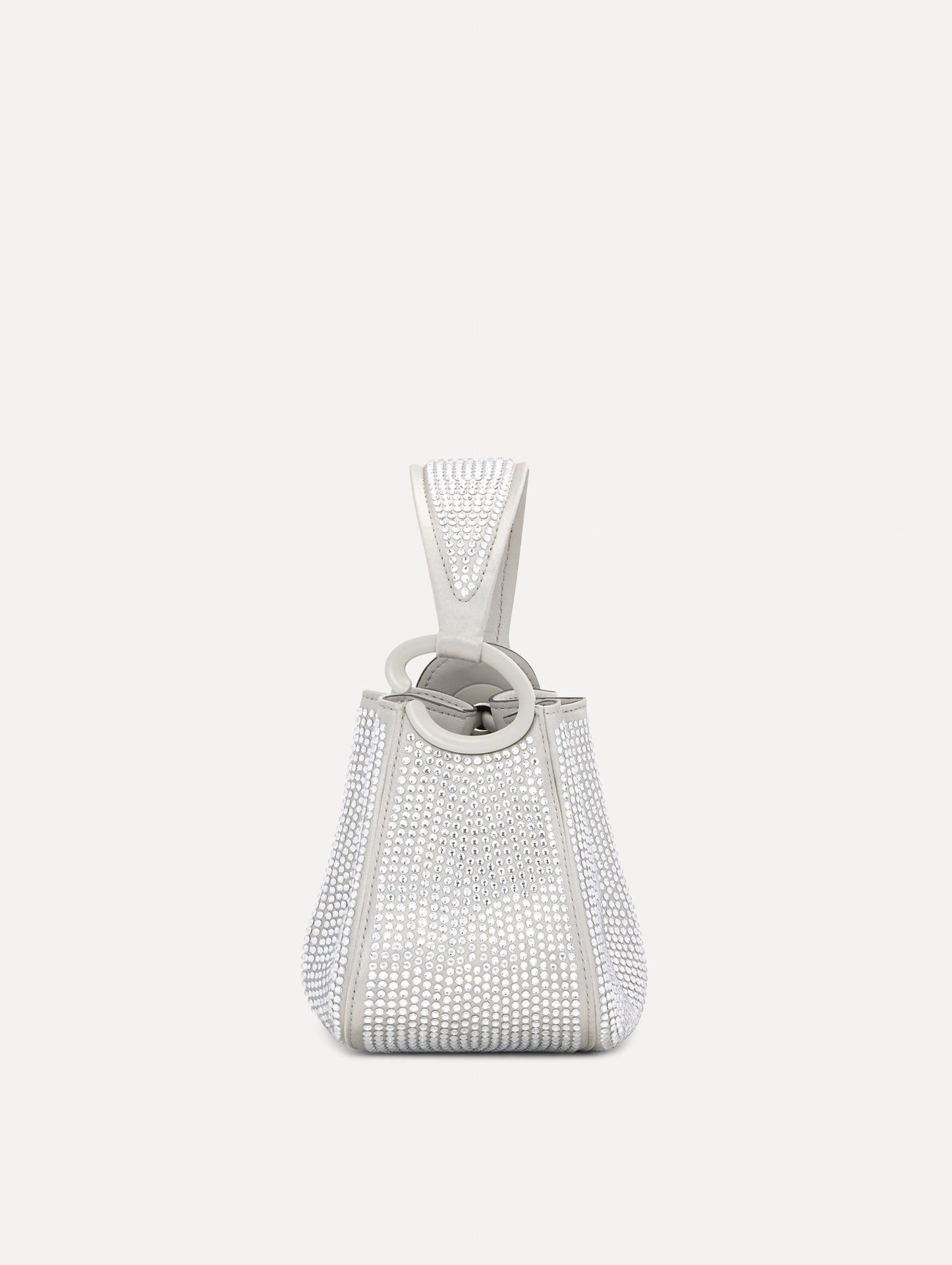 Nano Crystal Pavé O Handle Bag Silver / Oscar de la Renta