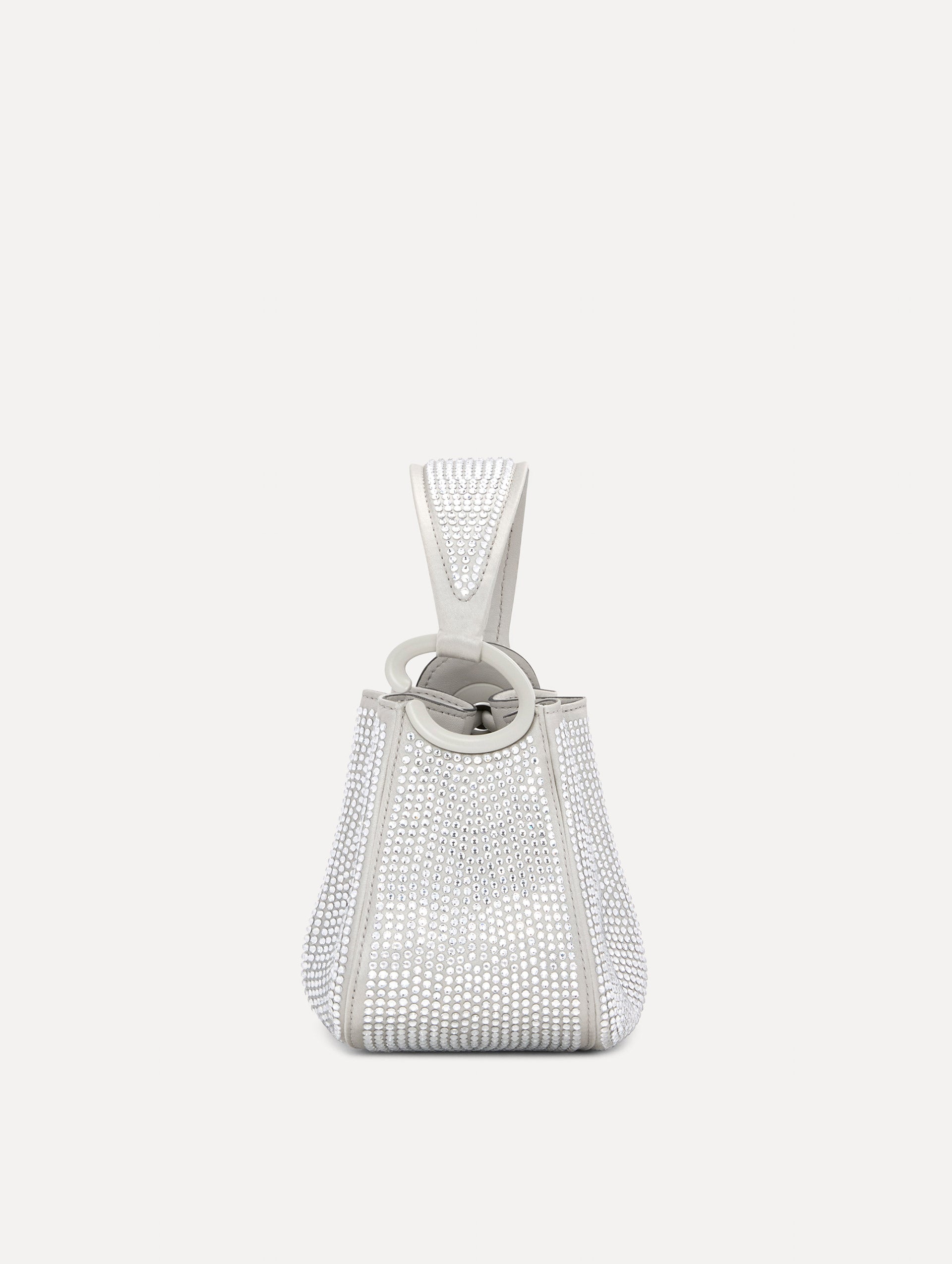Nano Crystal Pavé O Handle Bag Silver / Oscar de la Renta