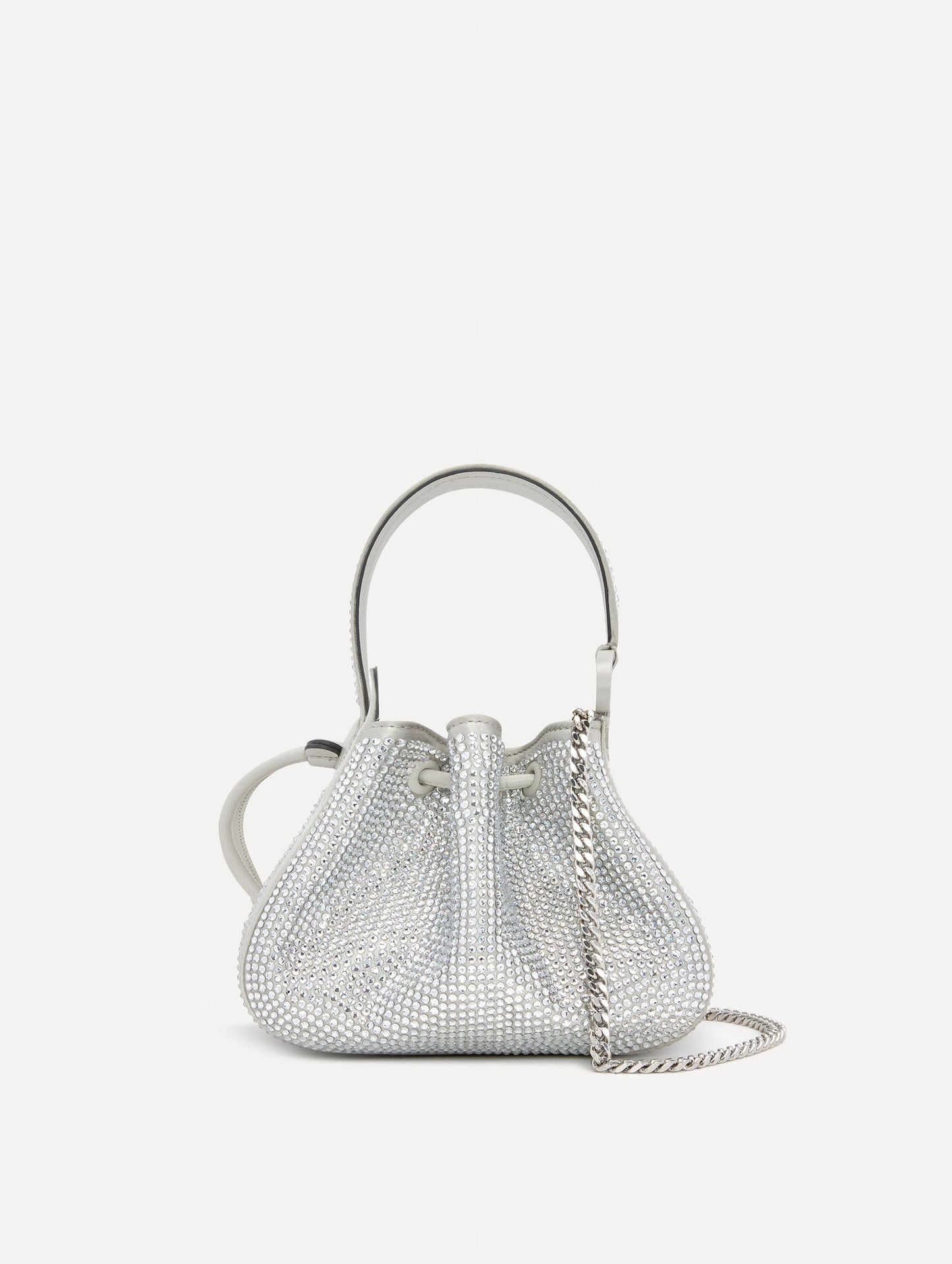 Nano Crystal Pavé O Handle Bag Silver / Oscar de la Renta