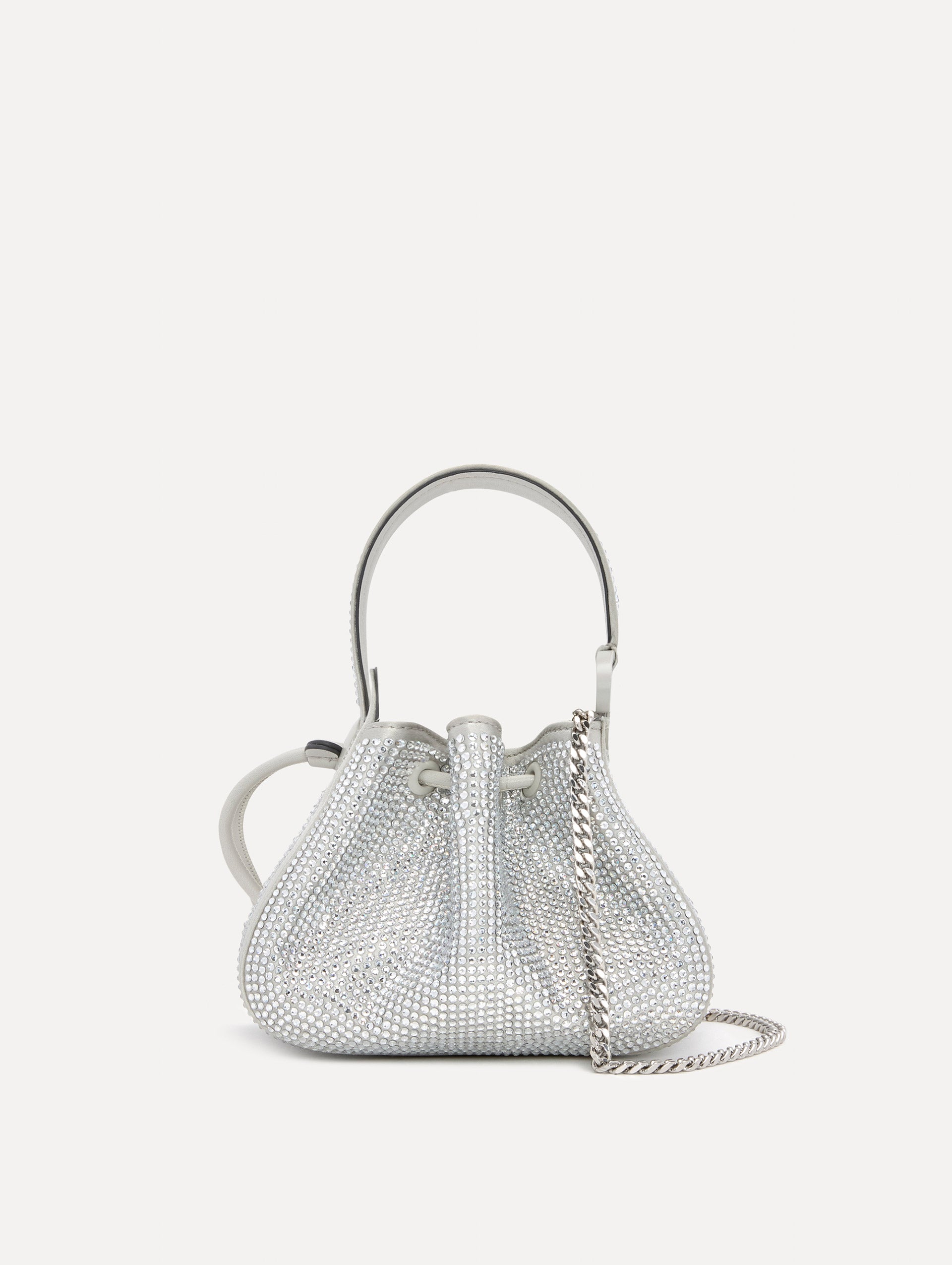 Nano Crystal Pavé O Handle Bag Silver / Oscar de la Renta