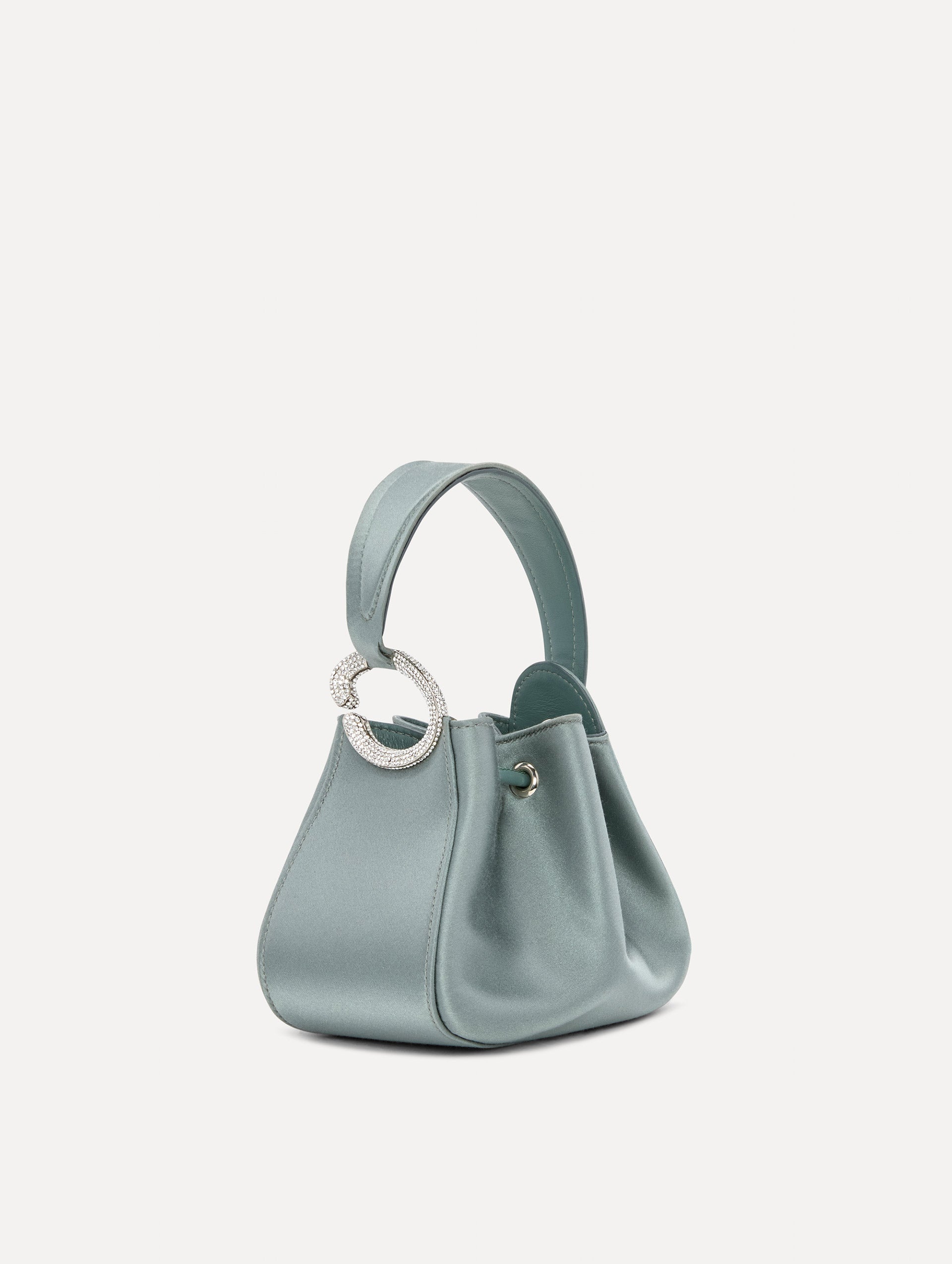 Crystal Pavé Nano O Handle Bag Steel / Oscar de la Renta