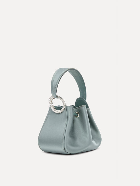 Crystal Pavé Nano O Handle Bag Steel / Oscar de la Renta