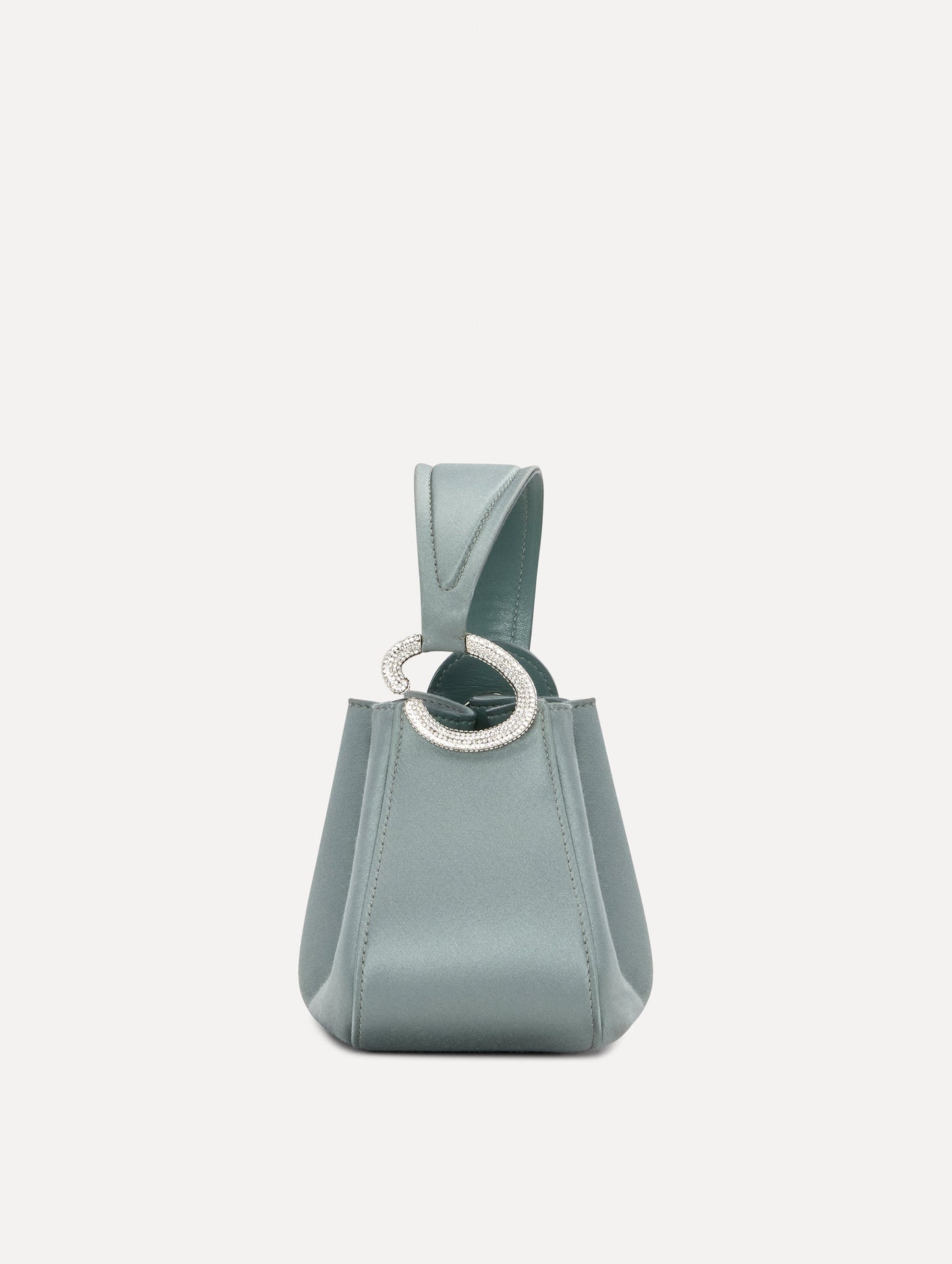Crystal Pavé Nano O Handle Bag Steel / Oscar de la Renta