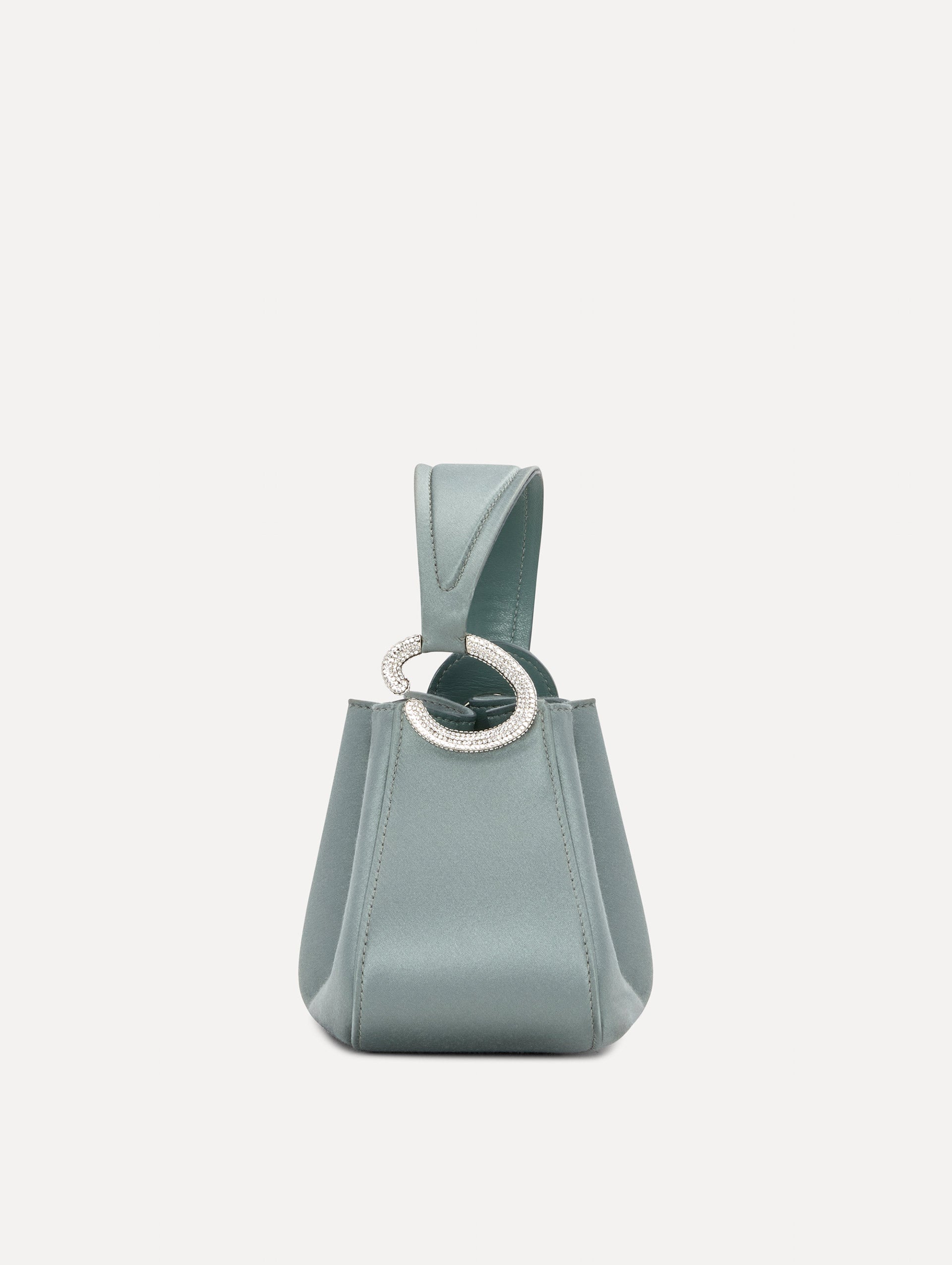 Crystal Pavé Nano O Handle Bag Steel / Oscar de la Renta