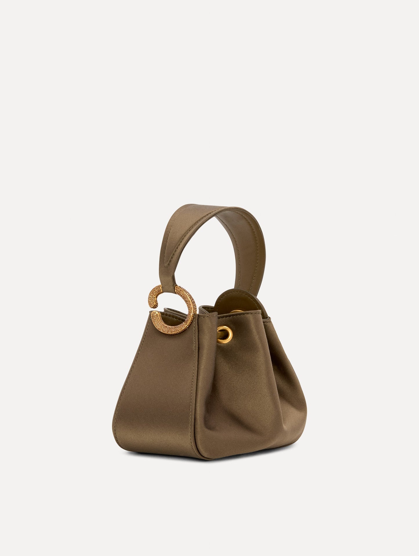 Crystal Pavé Nano O Handle Bag Khaki / Oscar de la Renta