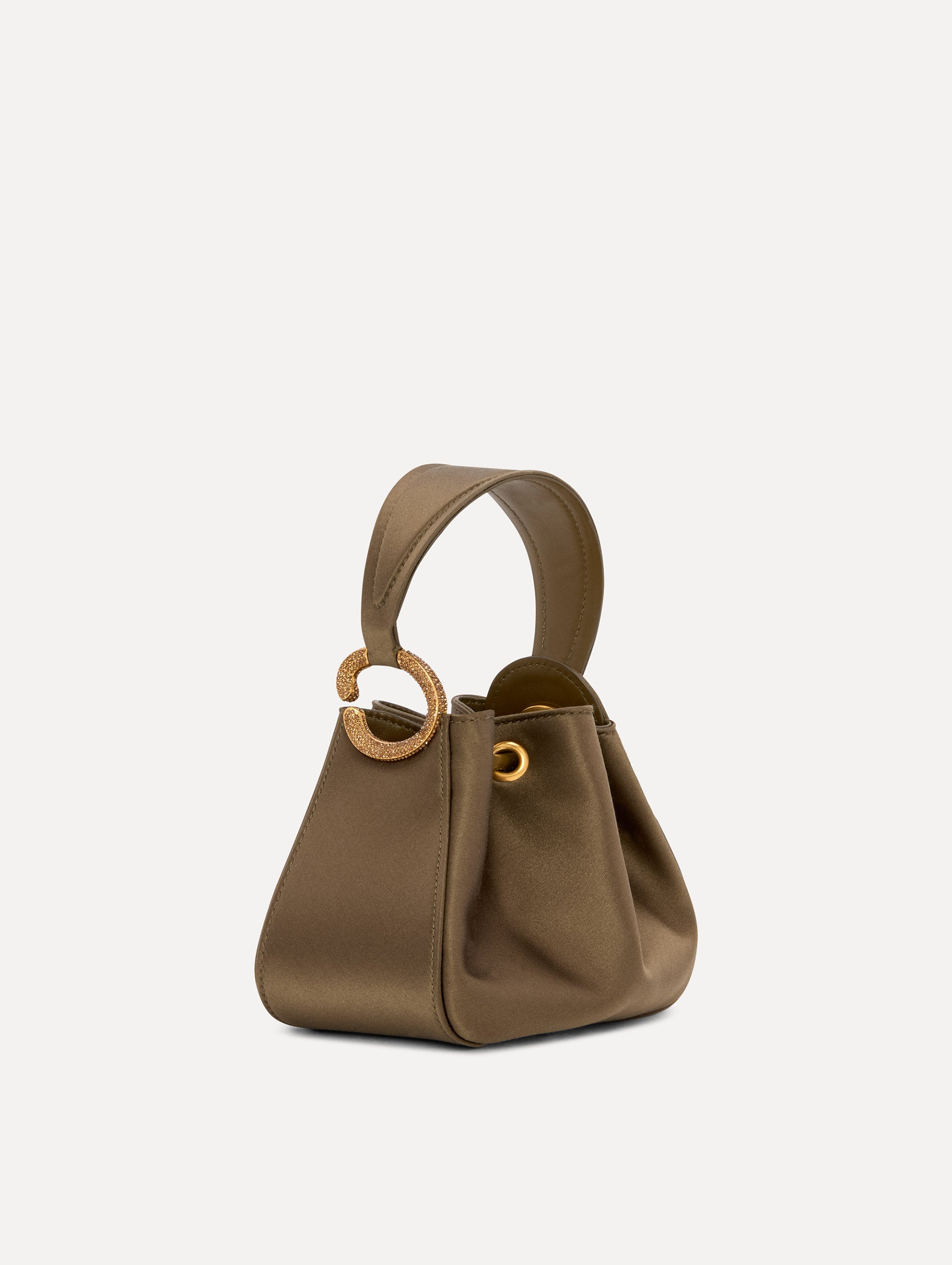 Crystal Pavé Nano O Handle Bag Khaki / Oscar de la Renta