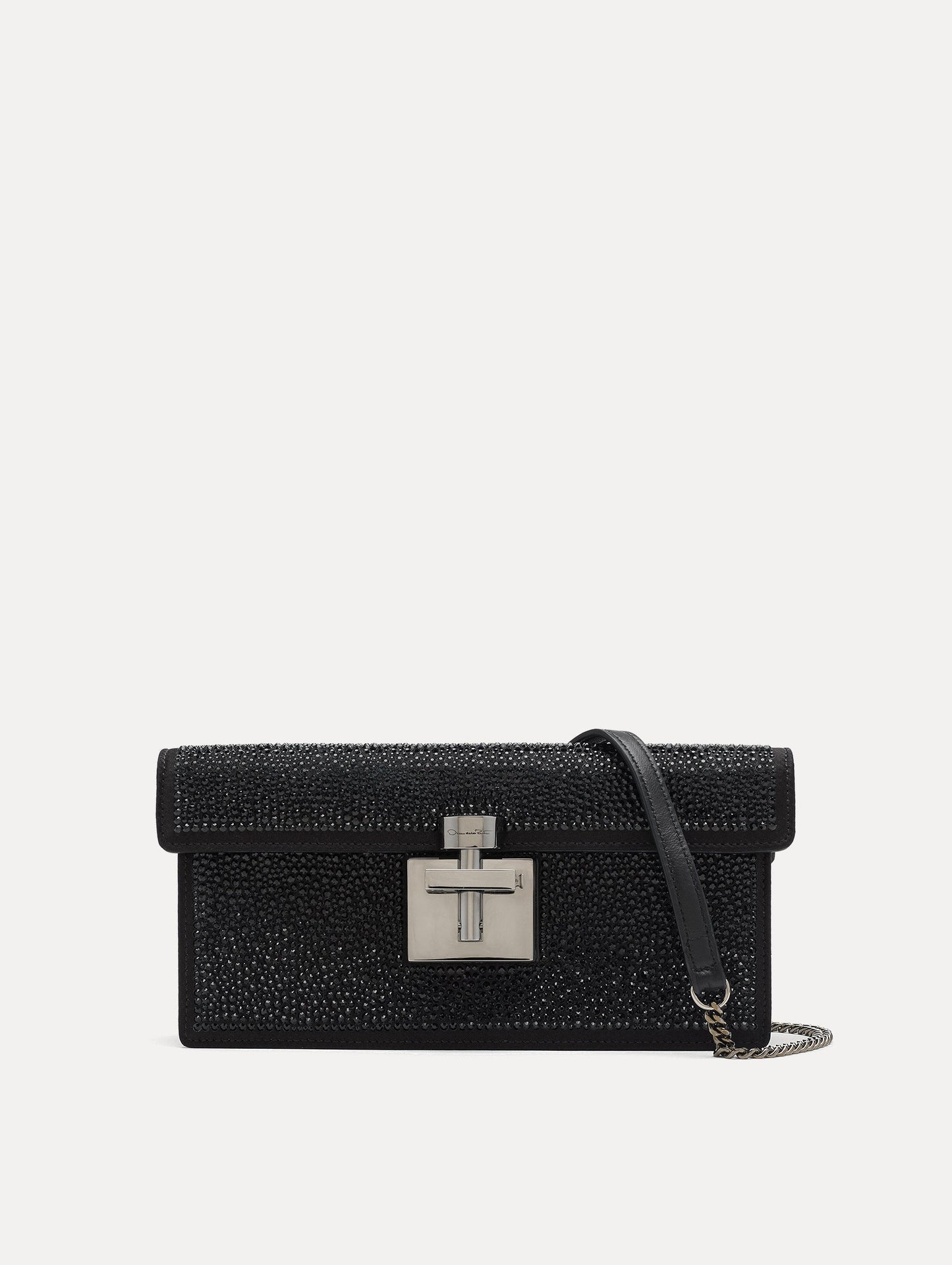 Crystal Pavé Alibi Clutch Black / Oscar de la Renta