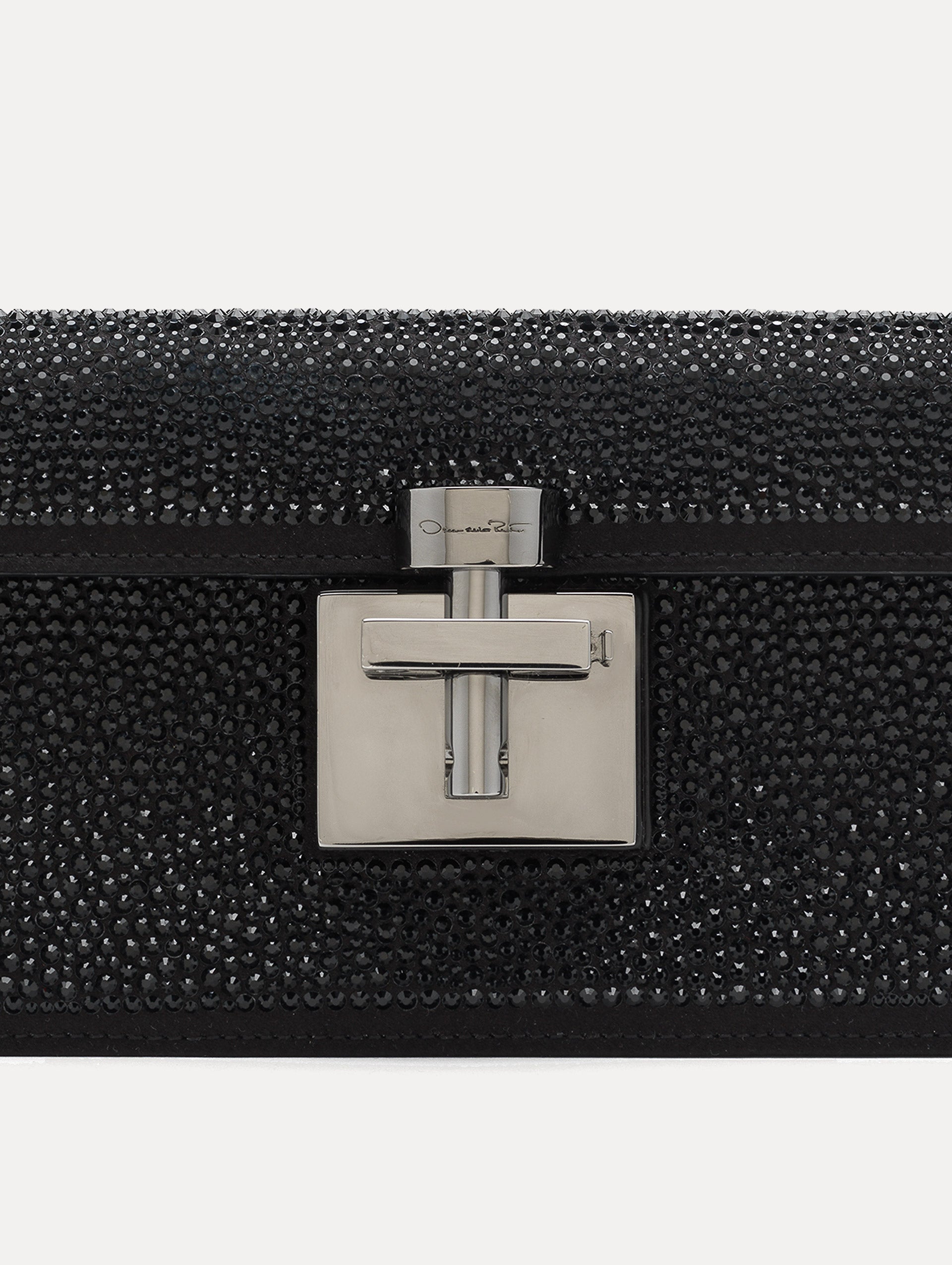 Crystal Pavé Alibi Clutch Black / Oscar de la Renta
