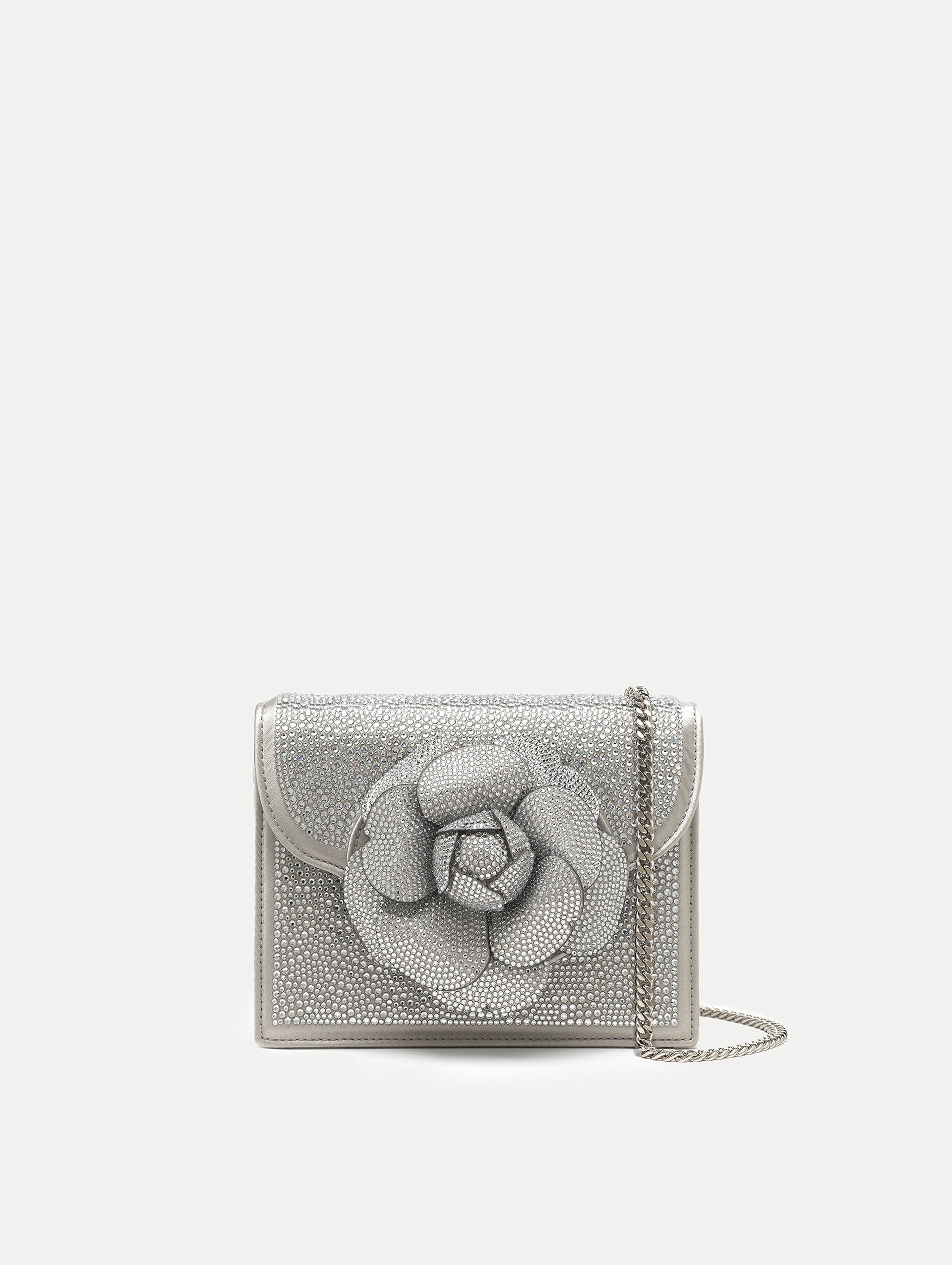 Crystal Pavé Mini TRO Bag Silver / Oscar de la Renta