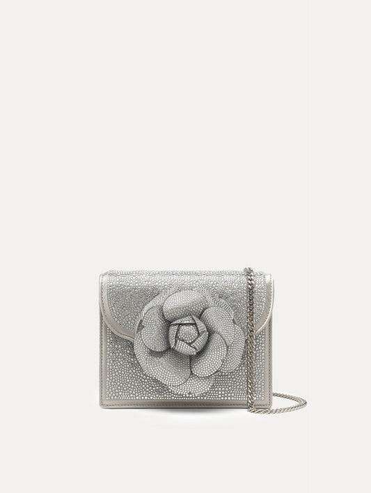 Crystal Pavé Mini TRO Bag Silver / Oscar de la Renta