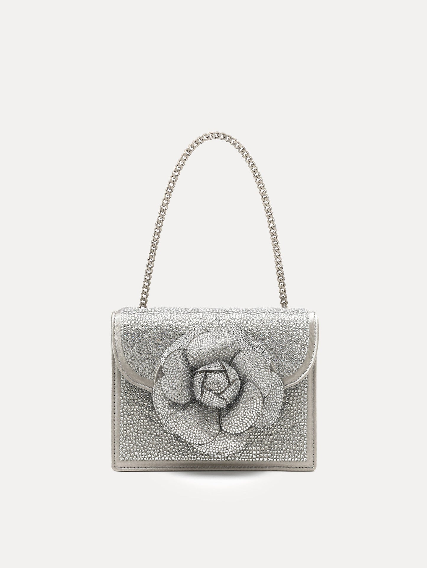 Crystal Pavé Mini TRO Bag Silver / Oscar de la Renta