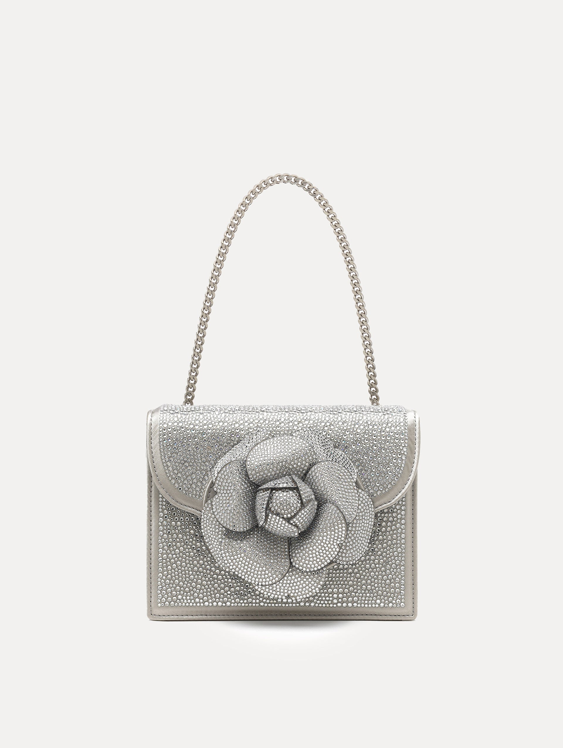 Crystal Pavé Mini TRO Bag Silver / Oscar de la Renta