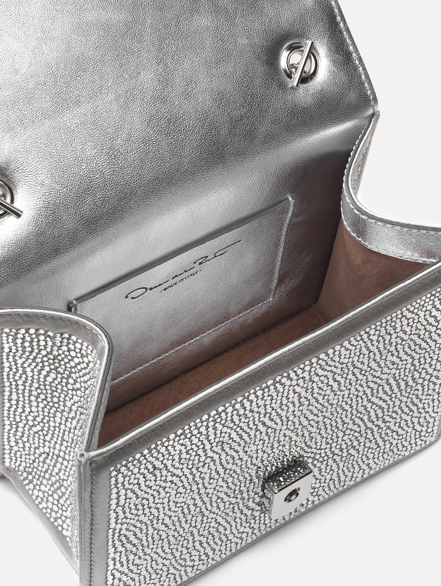 Crystal Pavé Mini TRO Bag Silver / Oscar de la Renta