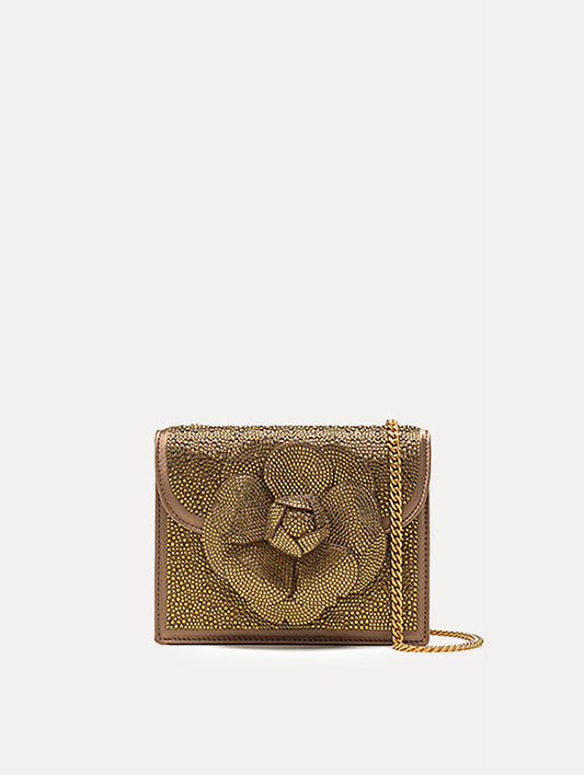 Crystal Pavé Mini TRO Bag Bronze / Oscar de la Renta