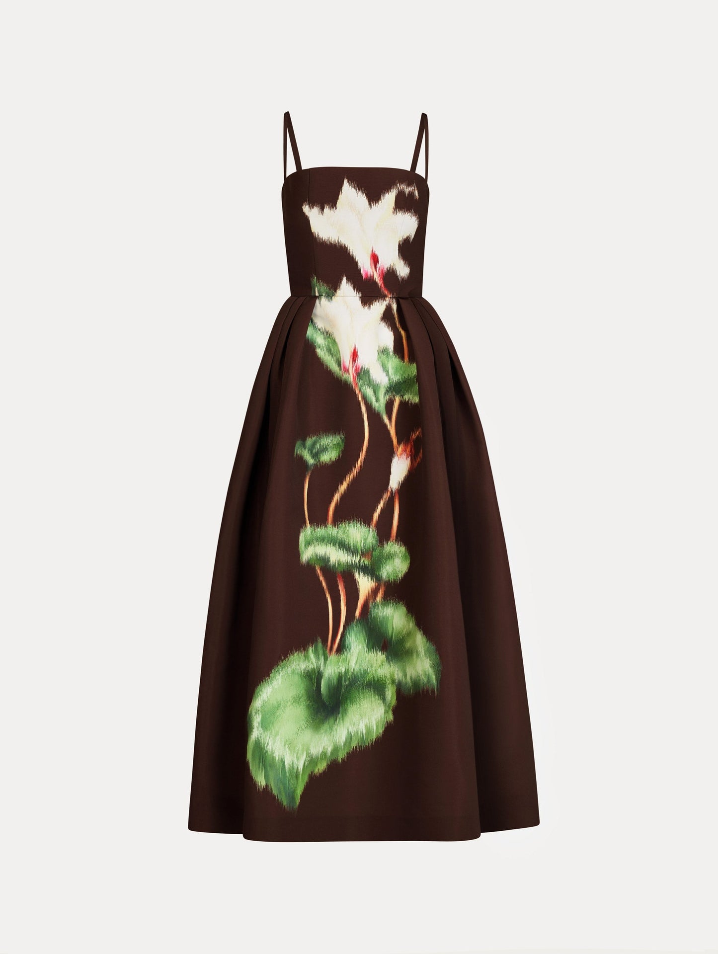 Chiné Cyclamen Faille Cocktail Dress White/mahogany / Oscar de la Renta