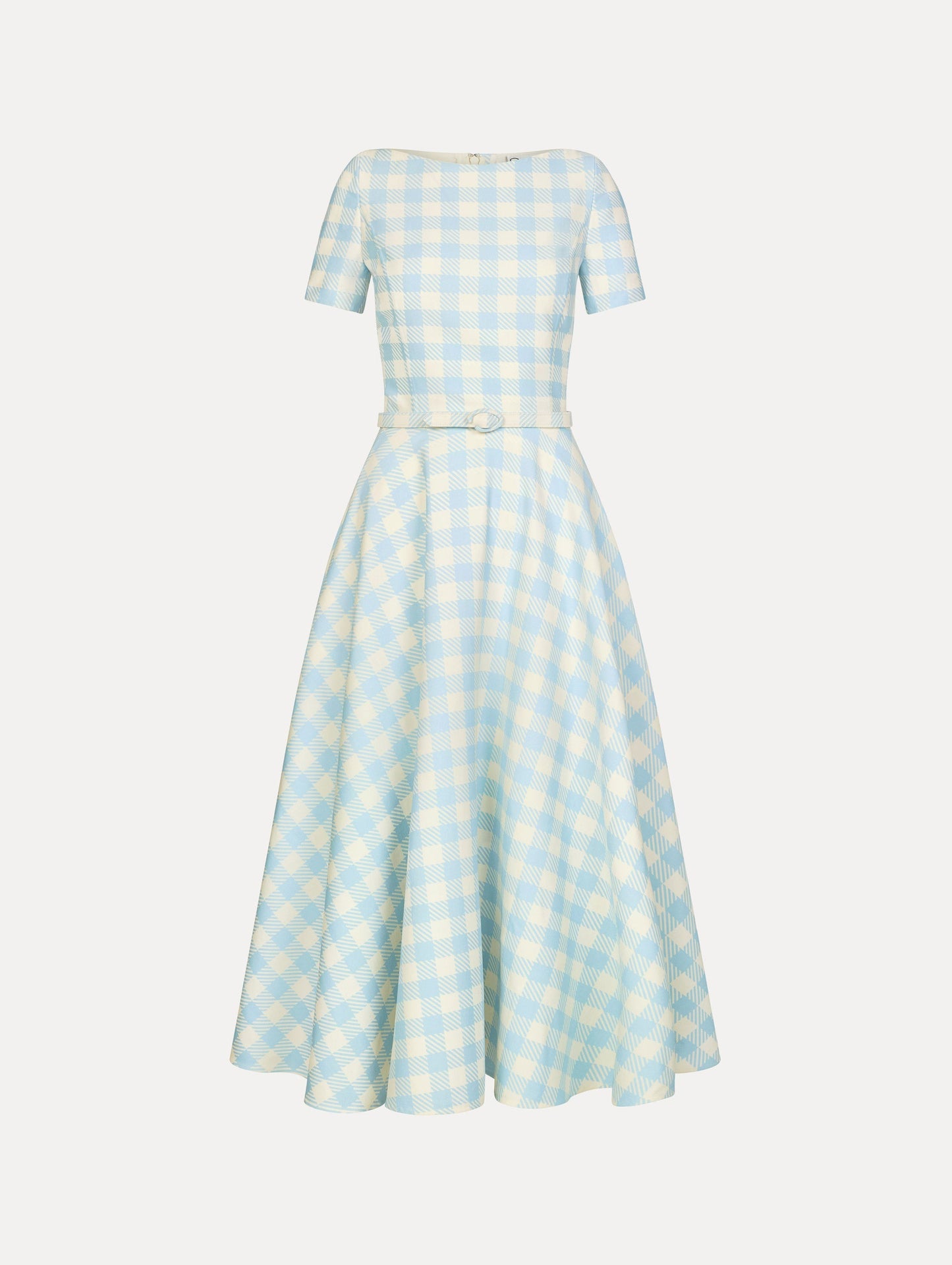 Gingham Wool-Blend Dress Ice/white / Oscar de la Renta