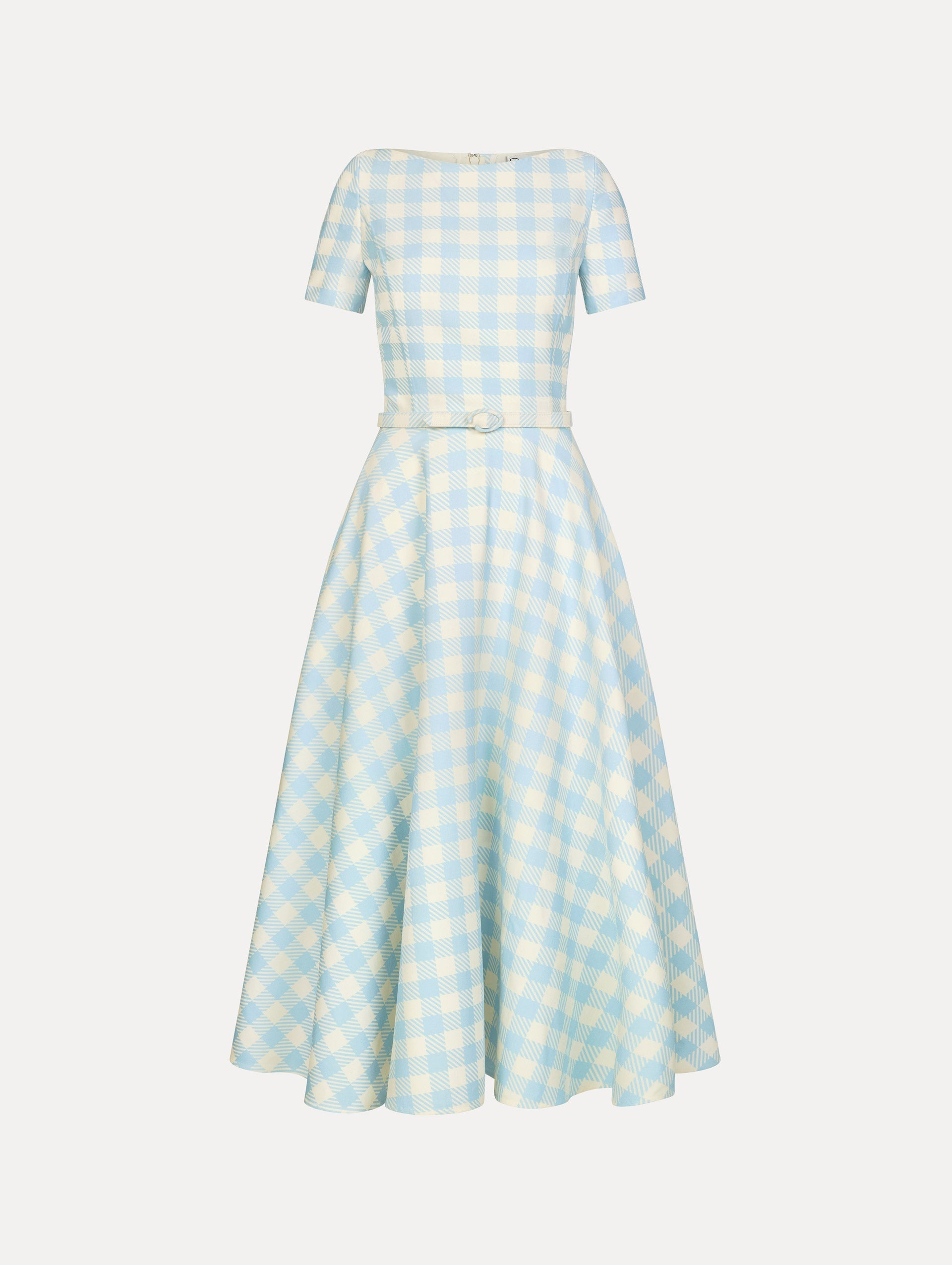Gingham Wool-Blend Dress Ice/white / Oscar de la Renta